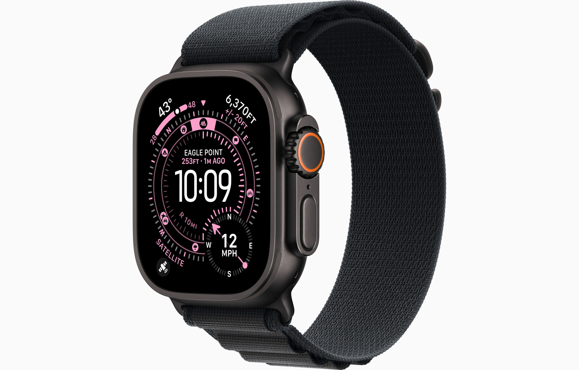 Apple Watch Ultra 3 GPS, 49 мм, корпус из черного титана, ремешок Alpine Loop черного цвета S