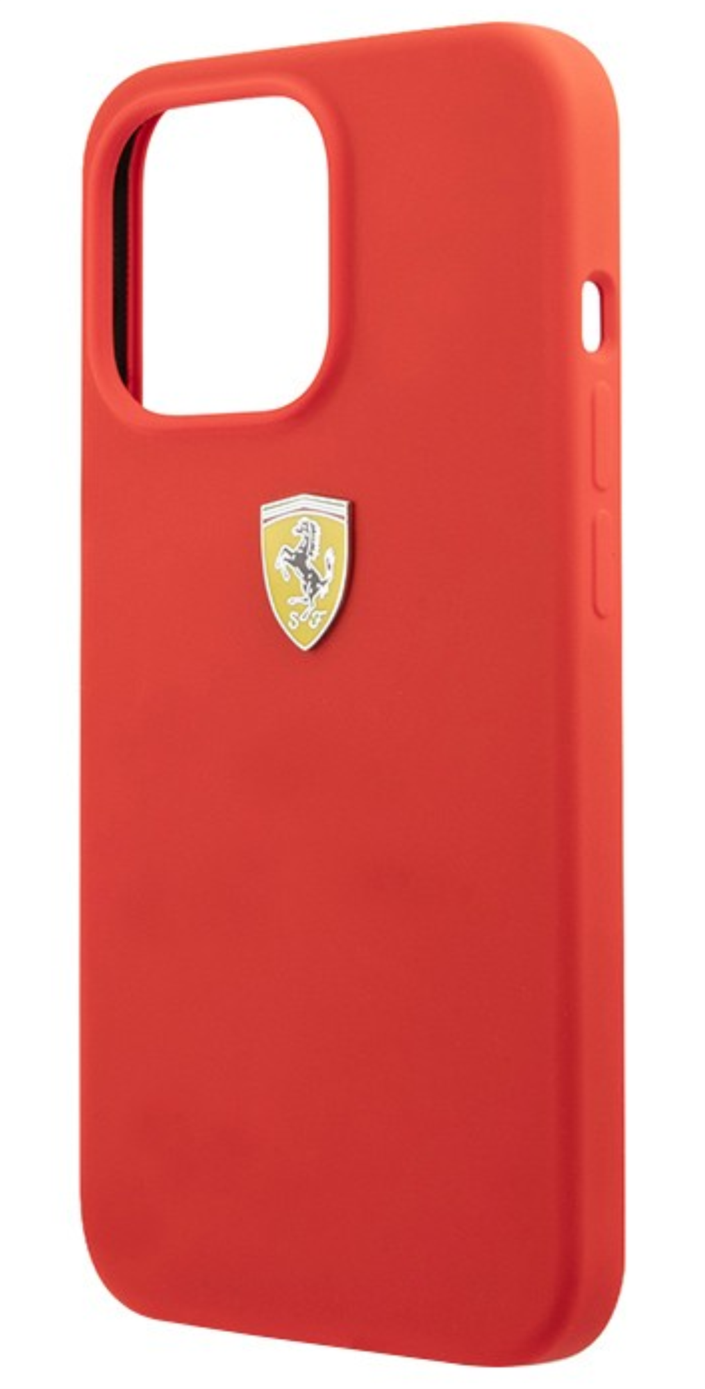 Чехол Ferrari для iPhone 13 Pro Max, Силикон с металлическим логотипом, Красный