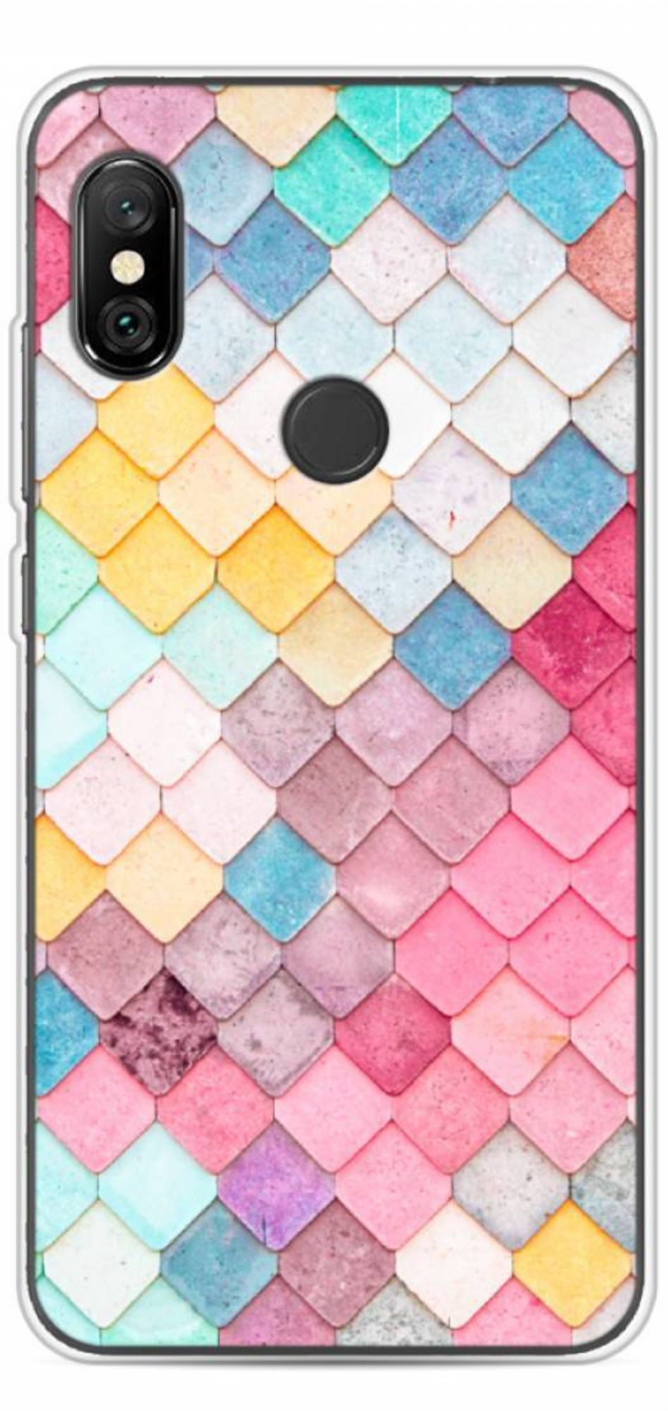 Чехол Силиконовый для Xiaomi Redmi Note 6 Pro, Ромбы