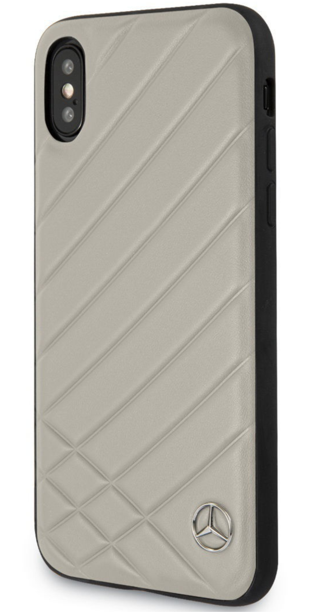 Чехол Mercedes для iPhone X/XS, Кожа с узором, Серый