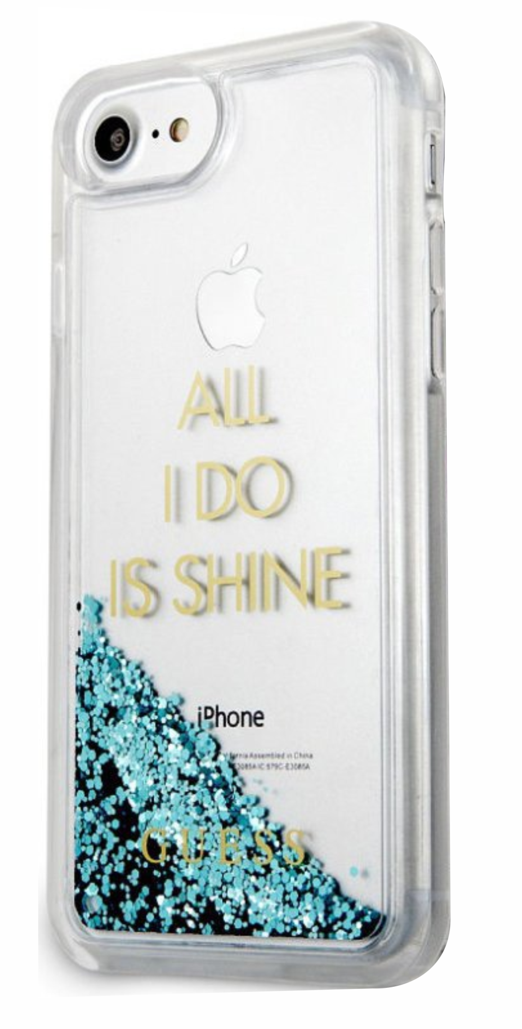 Чехол Guess для iPhone 7/8, Жесткий ПК с блесками, Синий