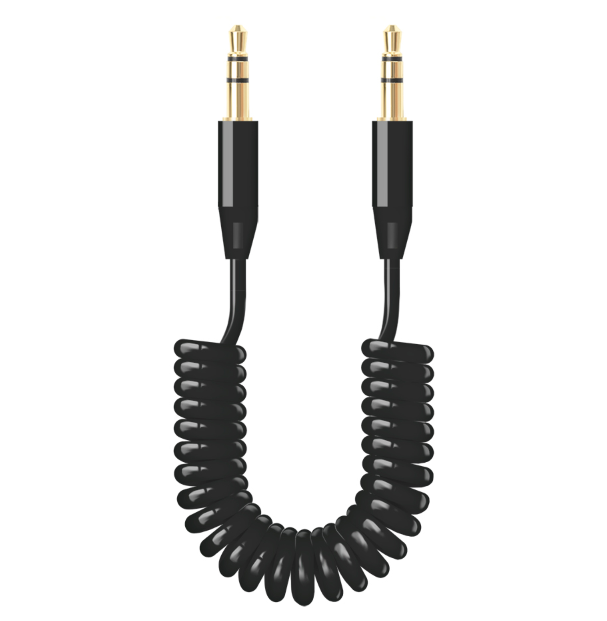 Deppa AUX 3.5мм-3.5мм, витой 2м, Черный, Deppa