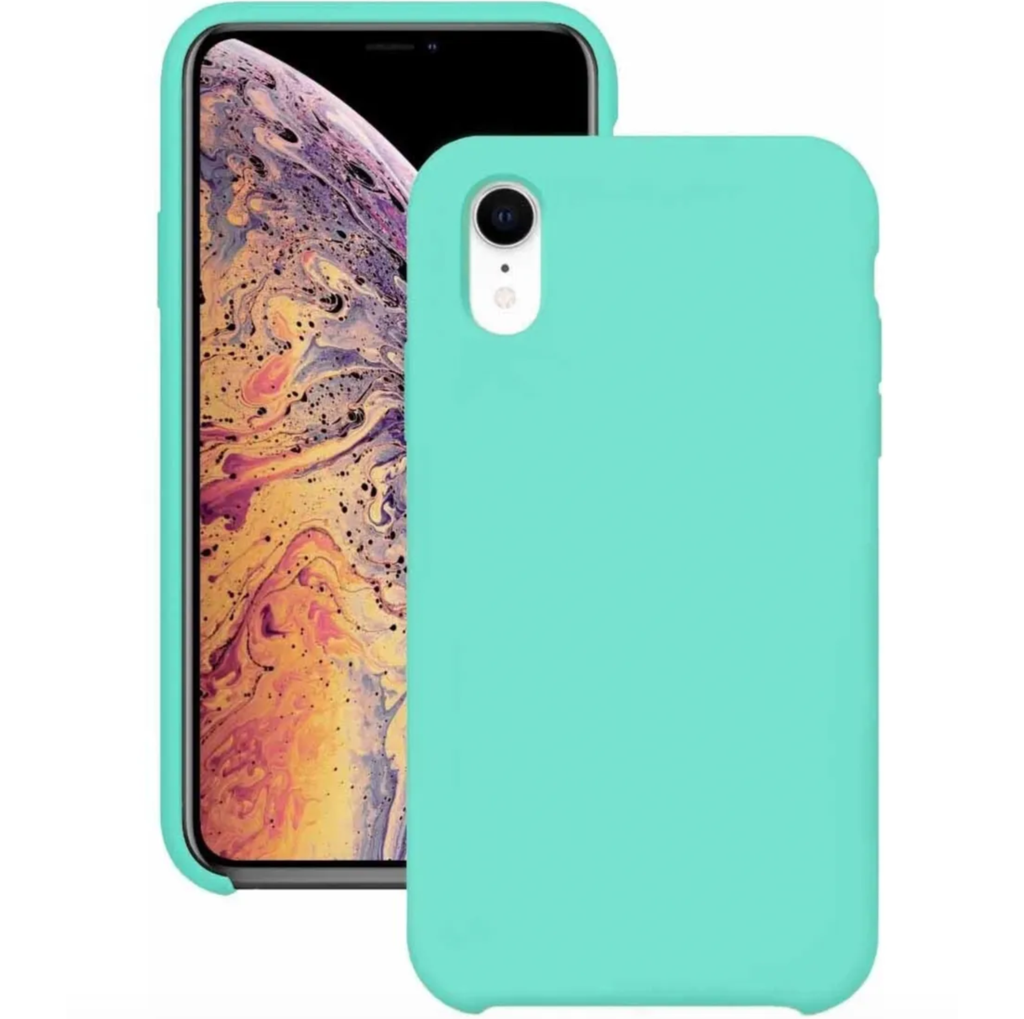 Оригинальный Силиконовый чехол для iPhone XR, Бирюзовый
