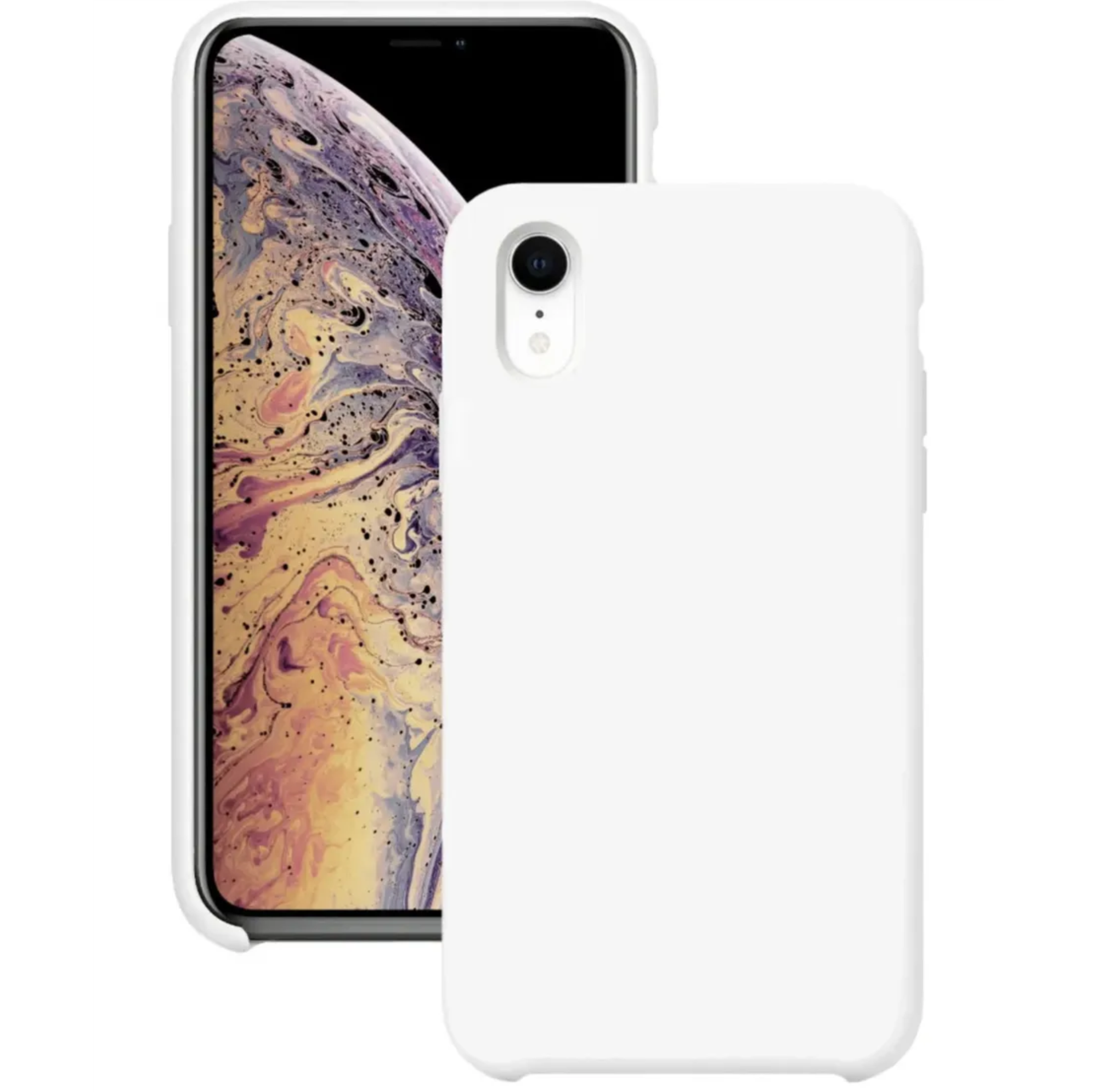 Оригинальный Силиконовый чехол для iPhone XR, Белый