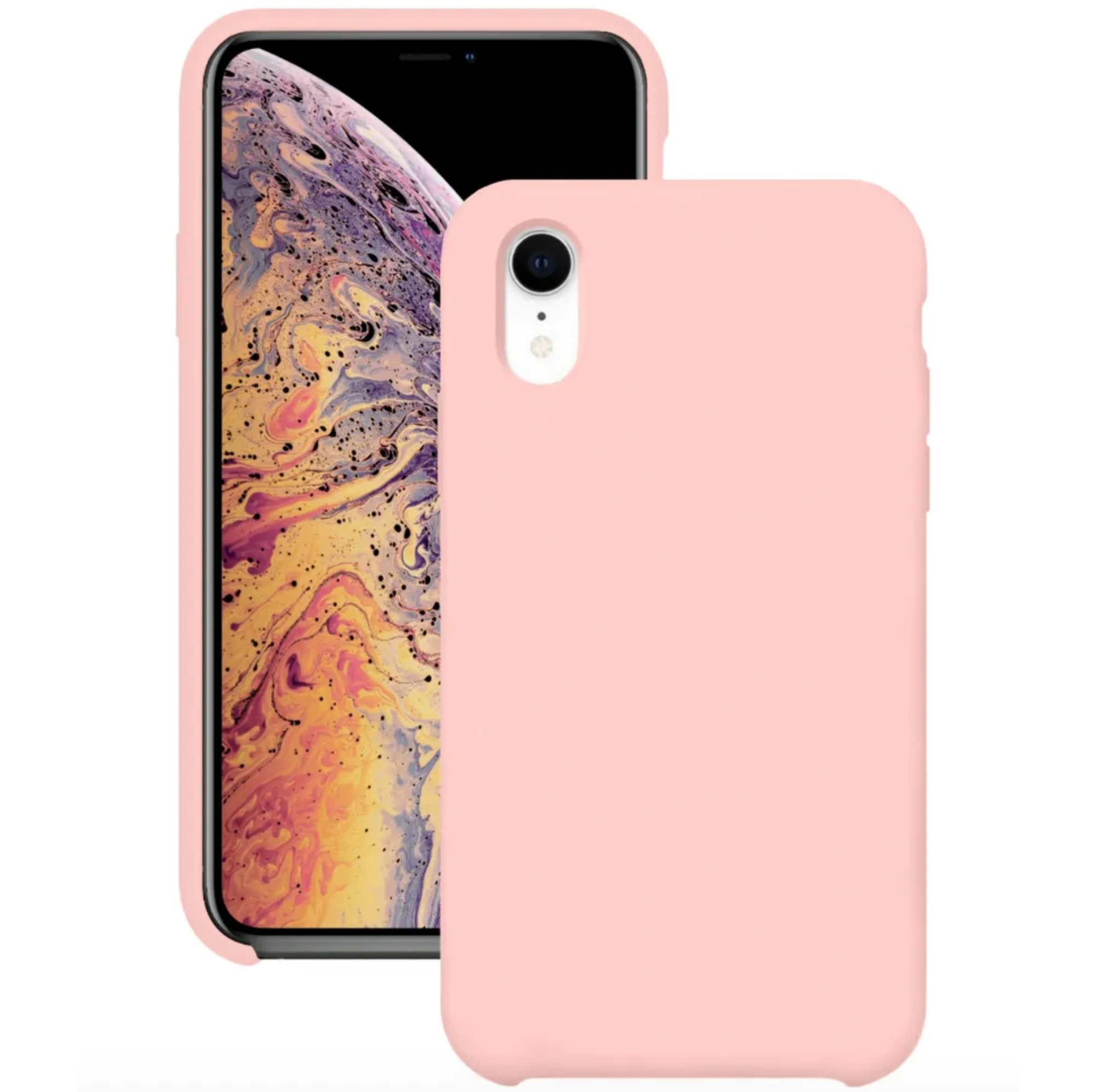 Оригинальный Силиконовый чехол для iPhone XR, Розовый