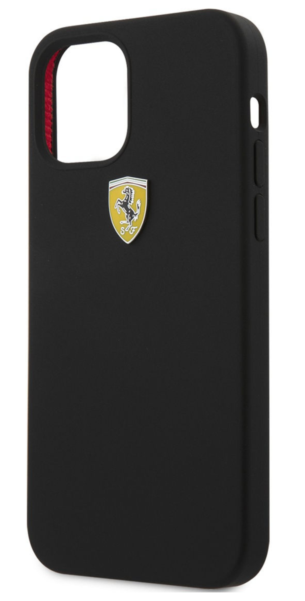 Чехол Ferrari On-Track Силикон с металлическим логотипом для Apple iPhone 12/12 Pro, Черный