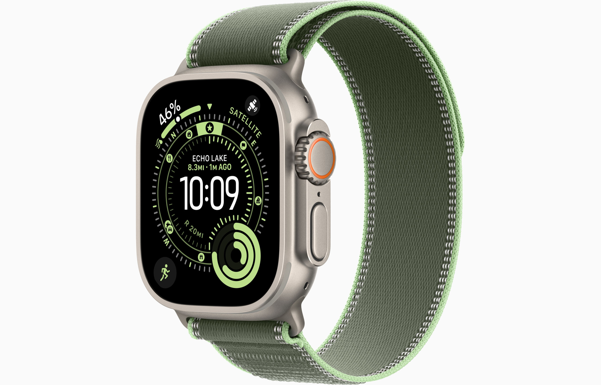 Apple Watch Ultra 3 GPS, 49 мм, корпус из бежевого титана, ремешок Alpine Loop зеленого цвета M