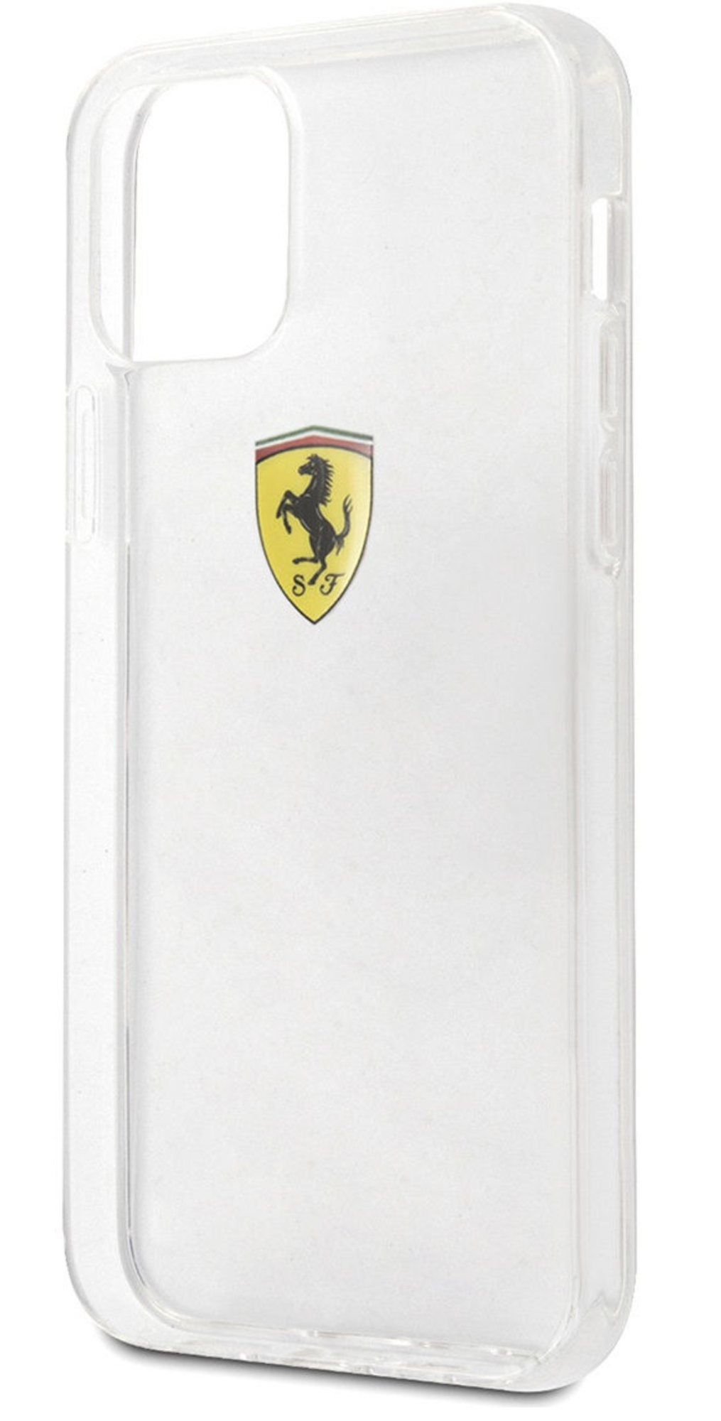 Чехол Ferrari для iPhone 12 mini PC/TPU, Напечатанный логотип Hard, Прозрачный