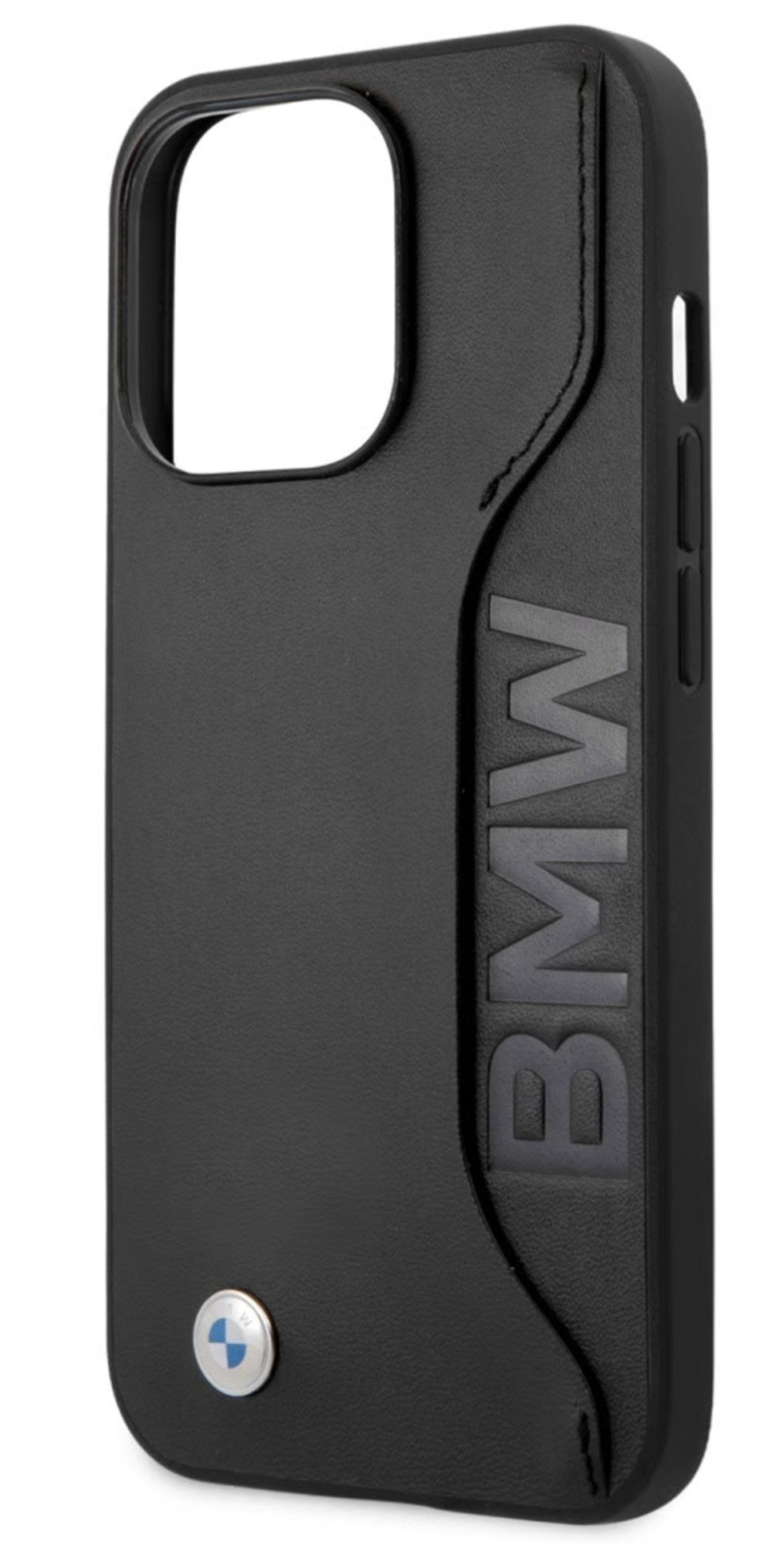 Чехол BMW для Apple iPhone 13 Pro Max, Фирменная натуральная кожа с отделением для карт, Черный
