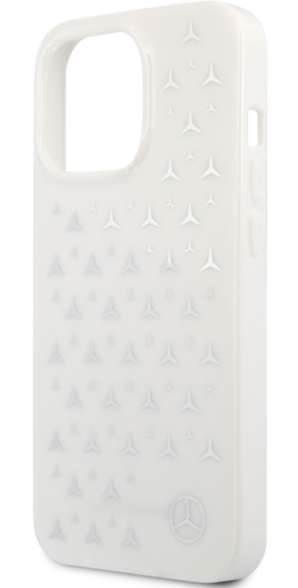 Чехол Mercedes для iPhone 13 Pro Max, PC/TPU Серебряные Звезды, Белый