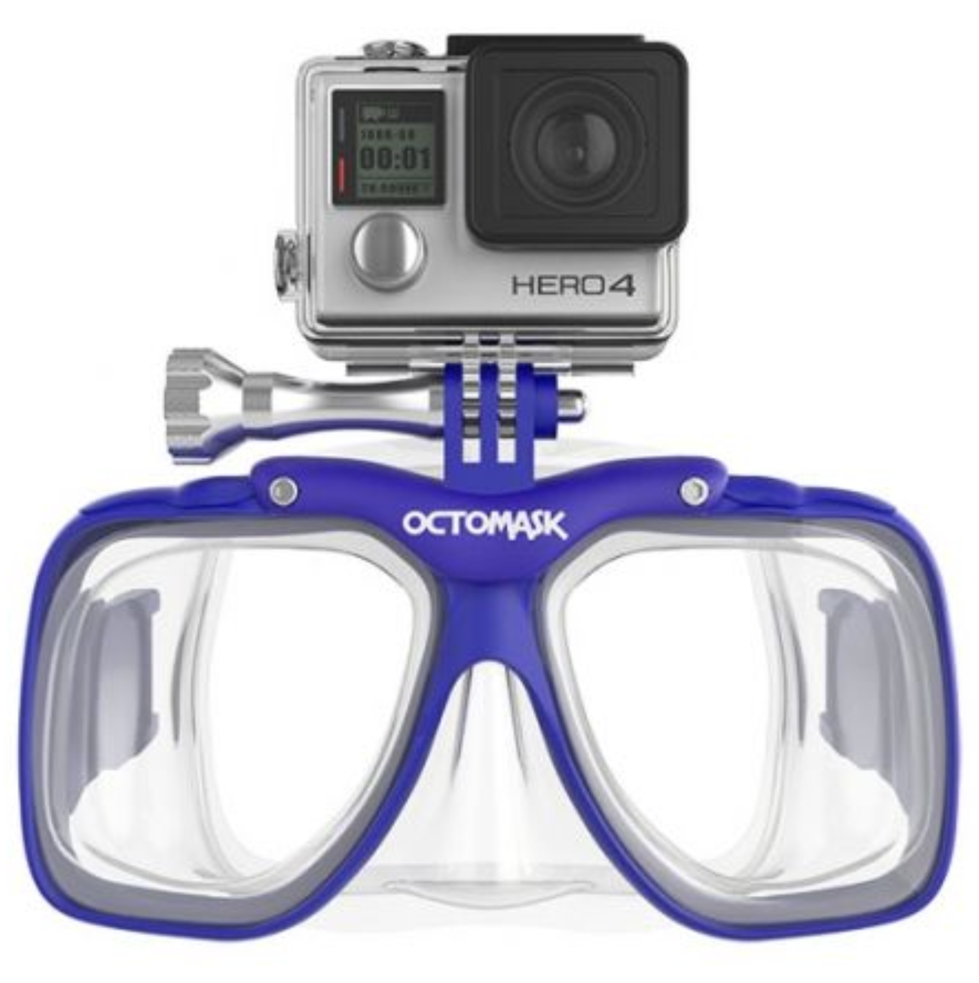 Маска для дайвинга с креплением для экшн-камер, синяя в Краснодаре