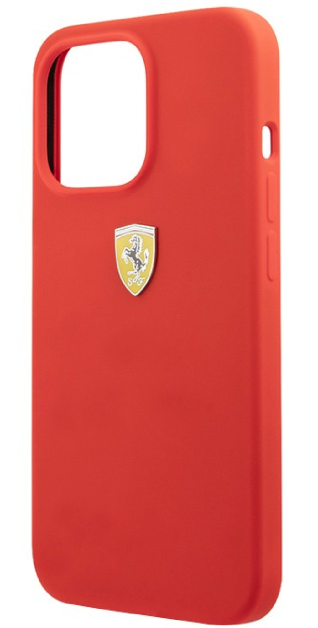 Чехол Ferrari для iPhone 13 Pro, Силикон с металлическим логотипом Hard, Красный