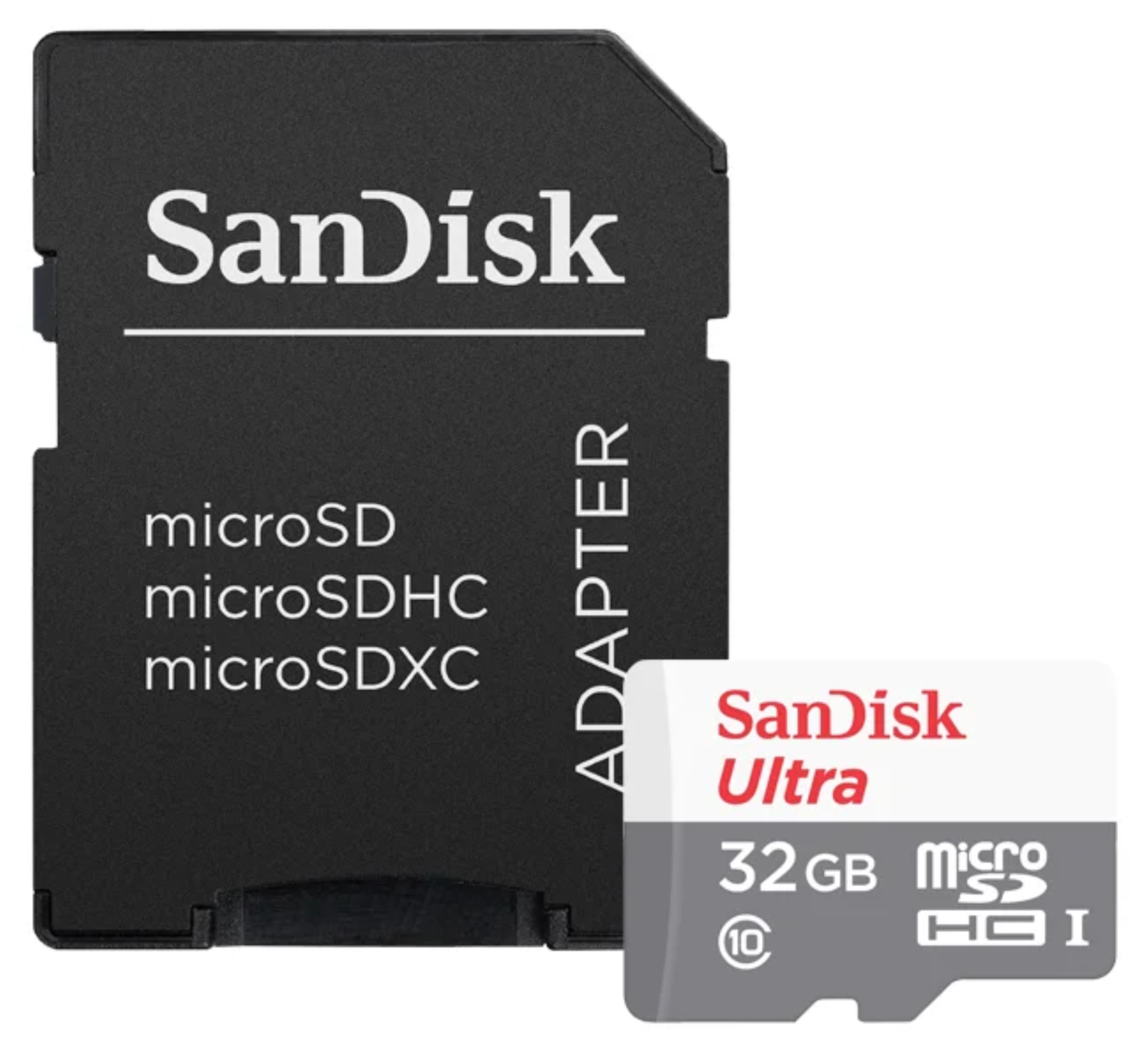 Карта памяти MicroSD 32Гб SanDisk Ultra UHS-I (80Мб/с) Class 10 + SD адаптер