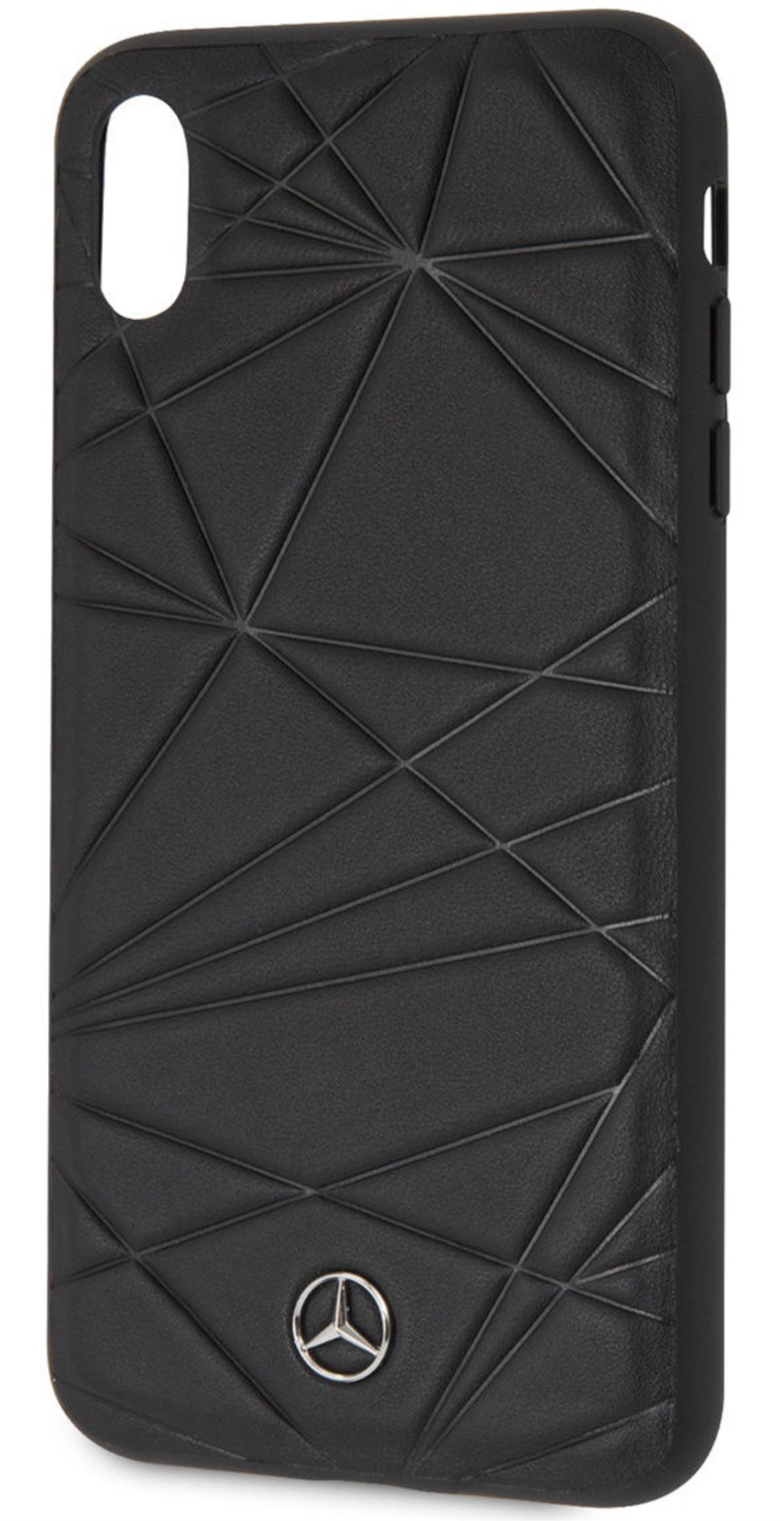 Чехол Mercedes для iPhone XS Max, Твердая кожа, Черный