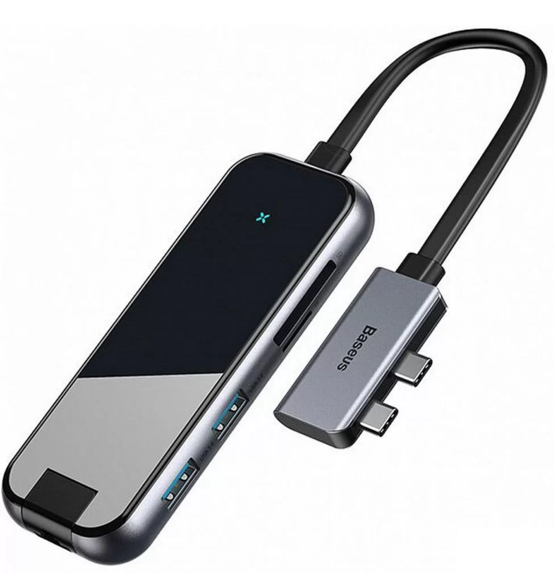 Baseus CAHUB-FZ0G Dual Type C -> 2х USB, Type C, 2x HDMI, Flash card, TF, RJ45