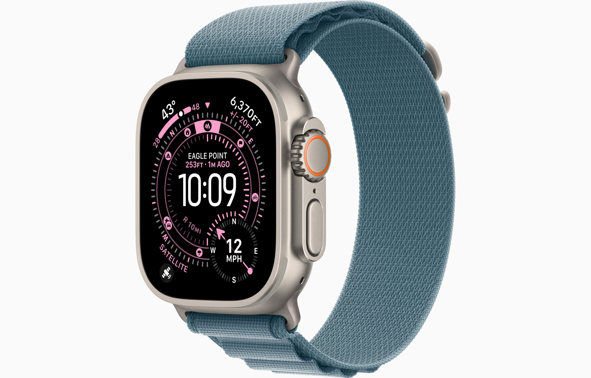 Apple Watch Ultra 3 GPS, 49 мм, корпус из бежевого титана, ремешок Alpine Loop голубого цвета S