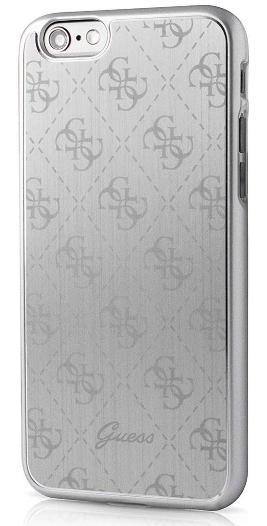 Чехол Guess для iPhone 7/8, Твердая алюминиевая пластина, Серебряный
