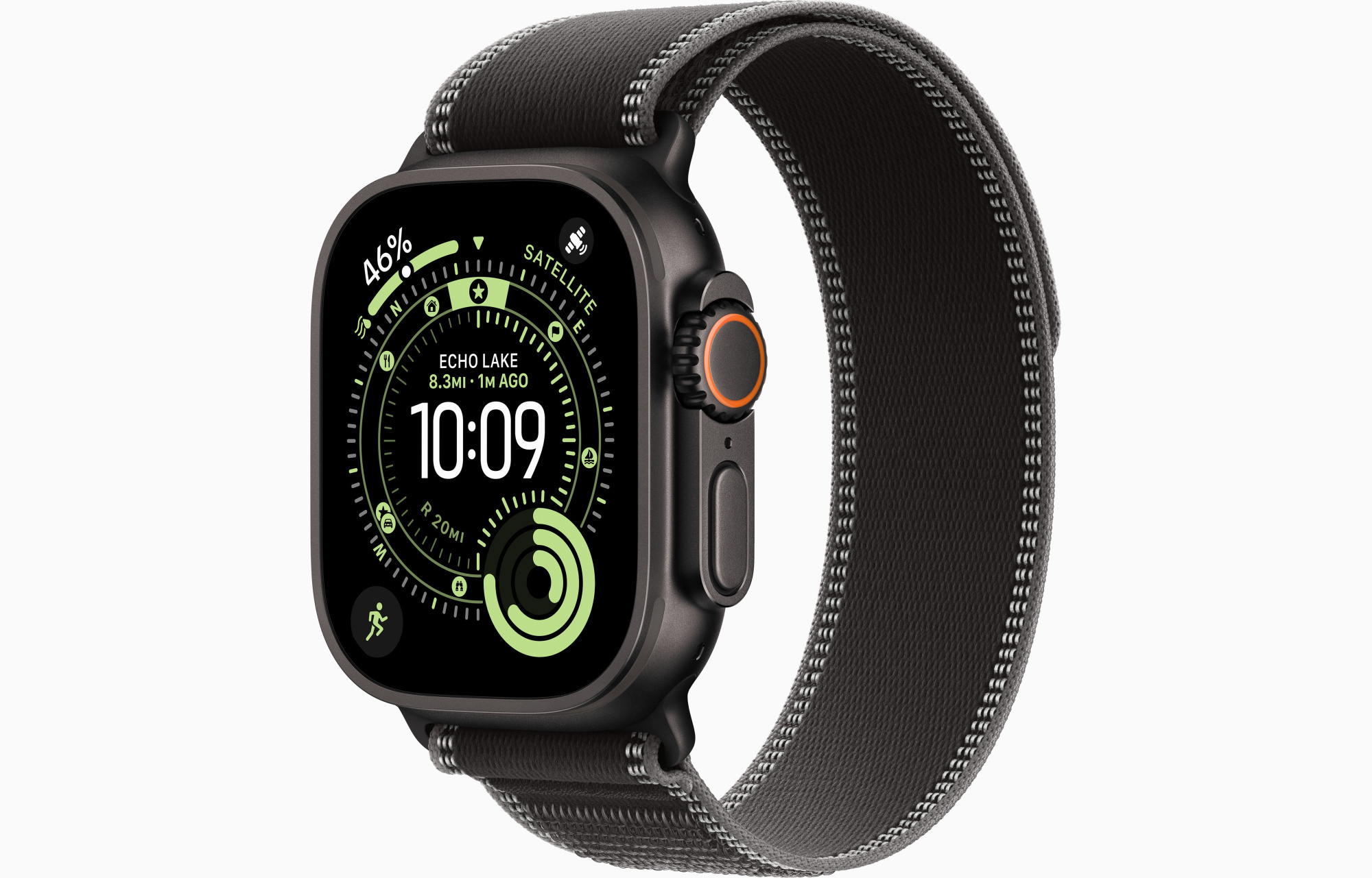 Apple Watch Ultra 3 GPS, 49 мм, корпус из черного титана, ремешок Trail Loop черного цвета