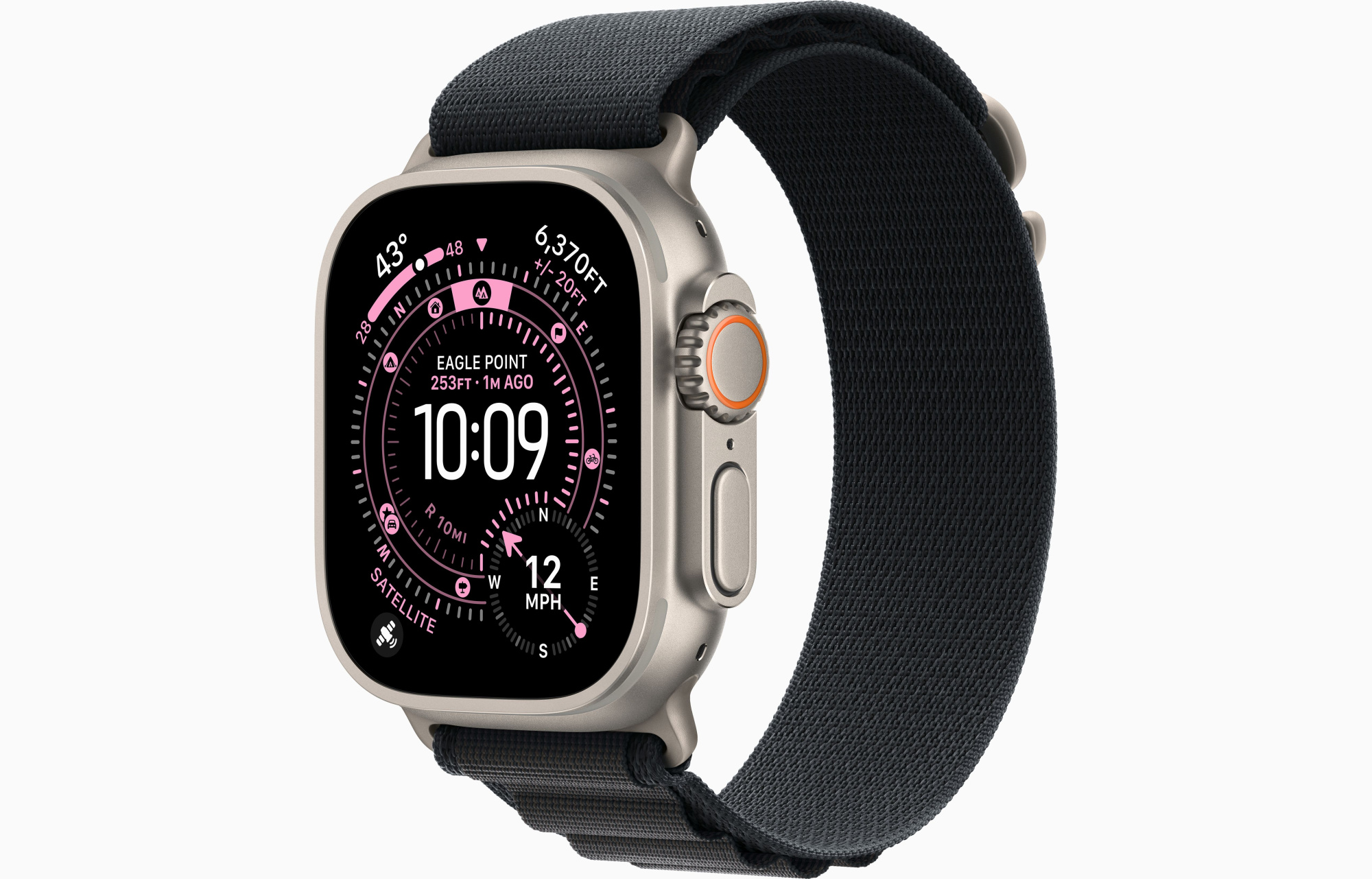 Apple Watch Ultra 3 GPS, 49 мм, корпус из бежевого титана, ремешок Alpine Loop черного цвета M