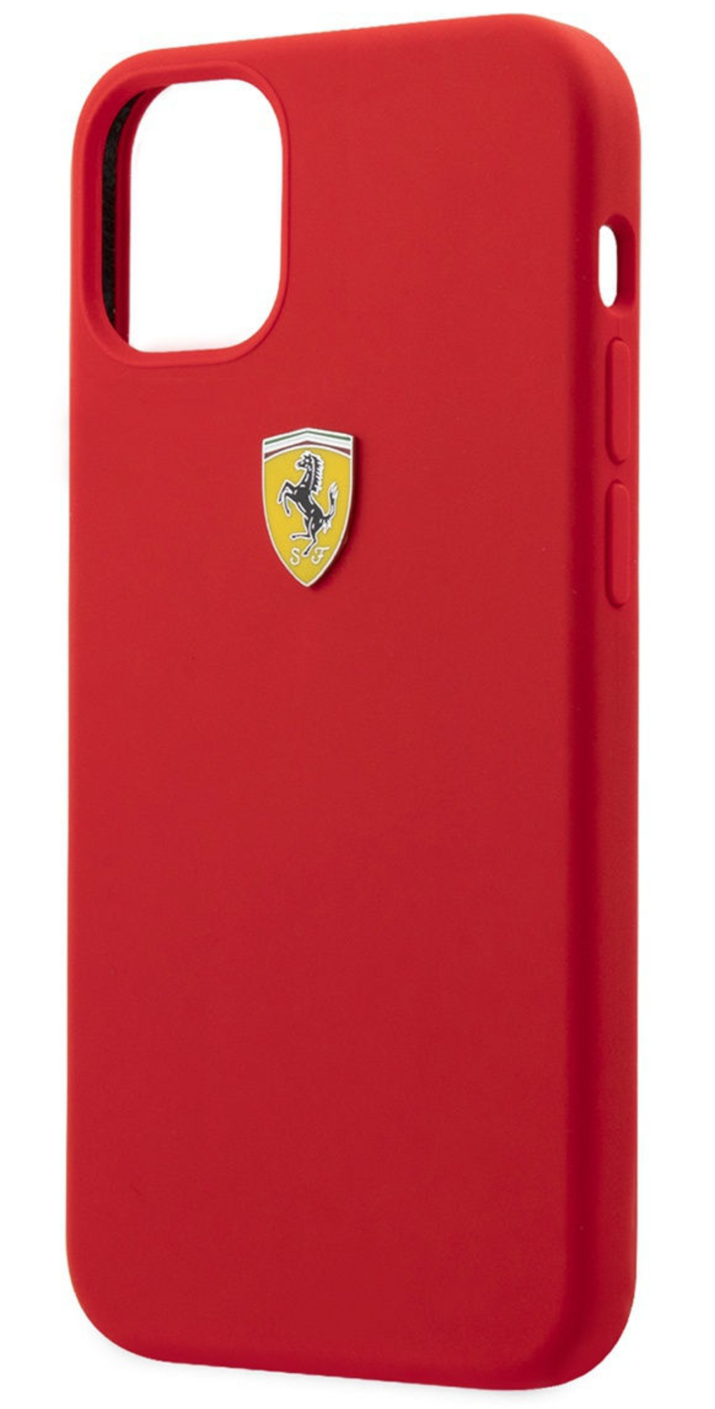 Чехол Ferrari Силиконовый с металлическим логотипом для Apple iPhone 12/12 Pro, Красный