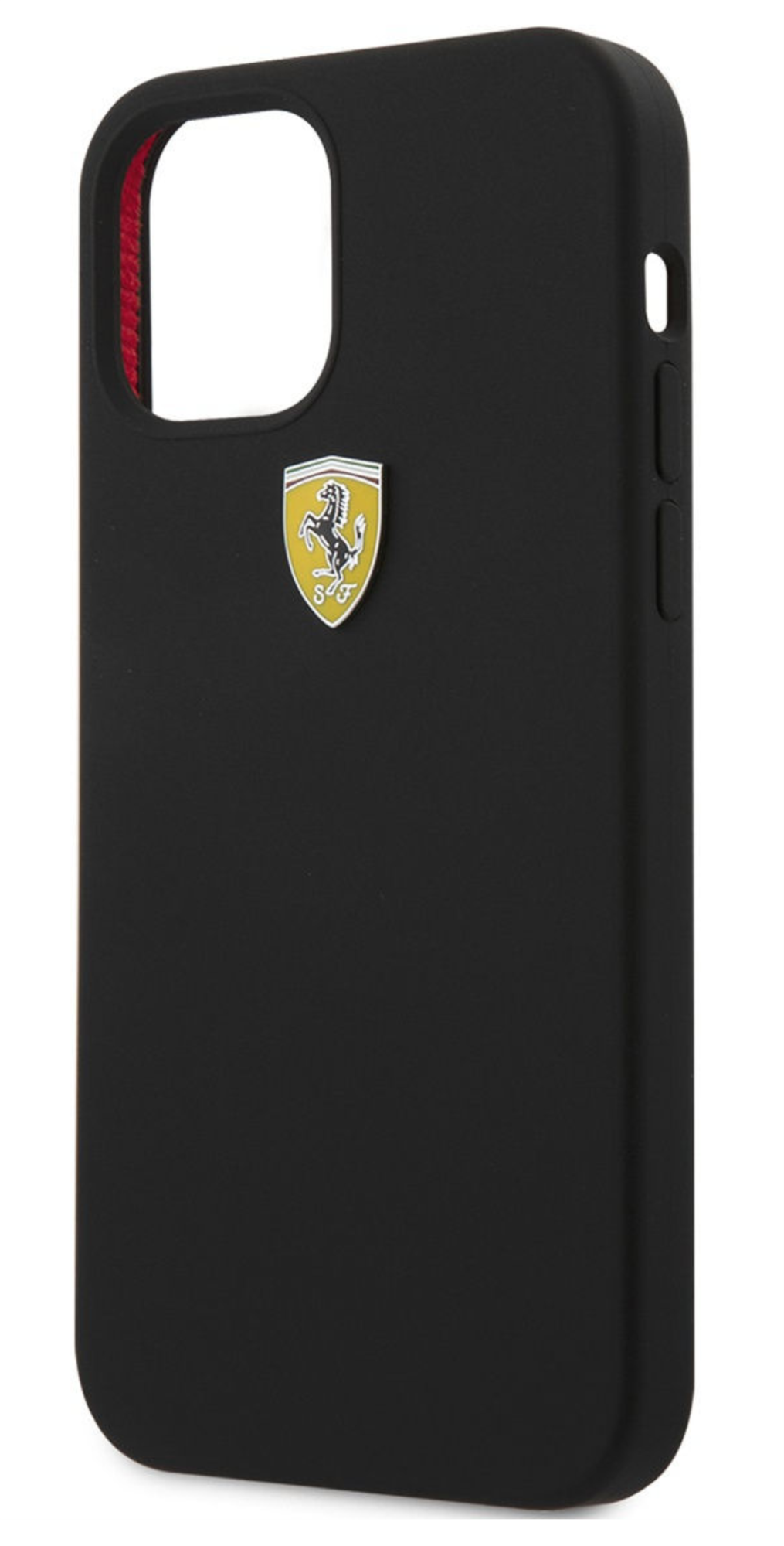 Чехол Ferrari для iPhone 12 mini, Силикон с металлическим логотипом, Черный