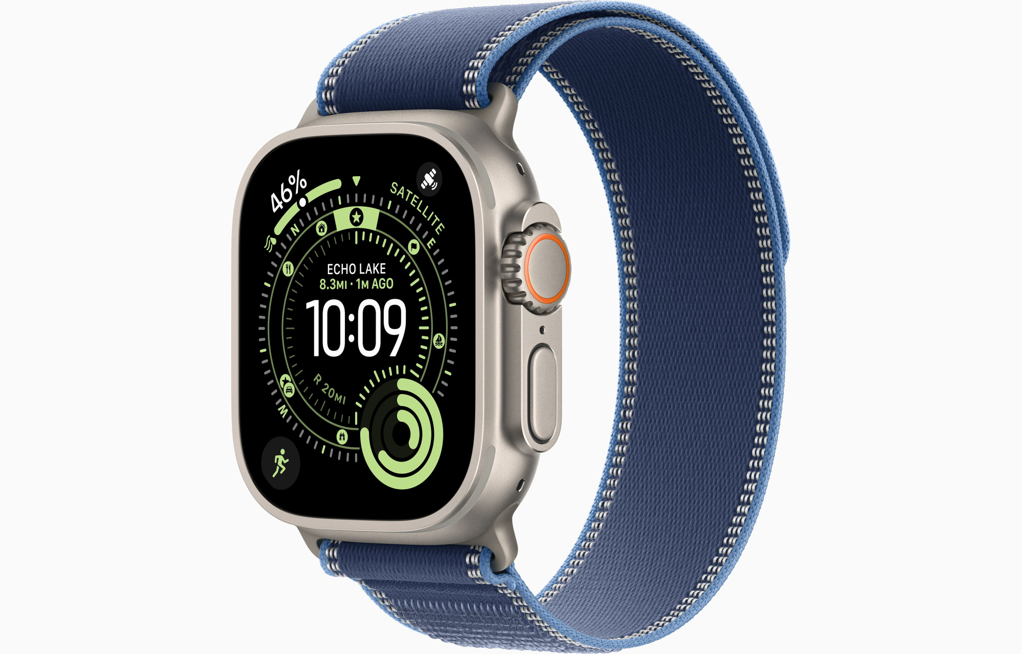 Apple Watch Ultra 3 GPS, 49 мм, корпус из бежевого титана, ремешок Trail Loop синего цвета