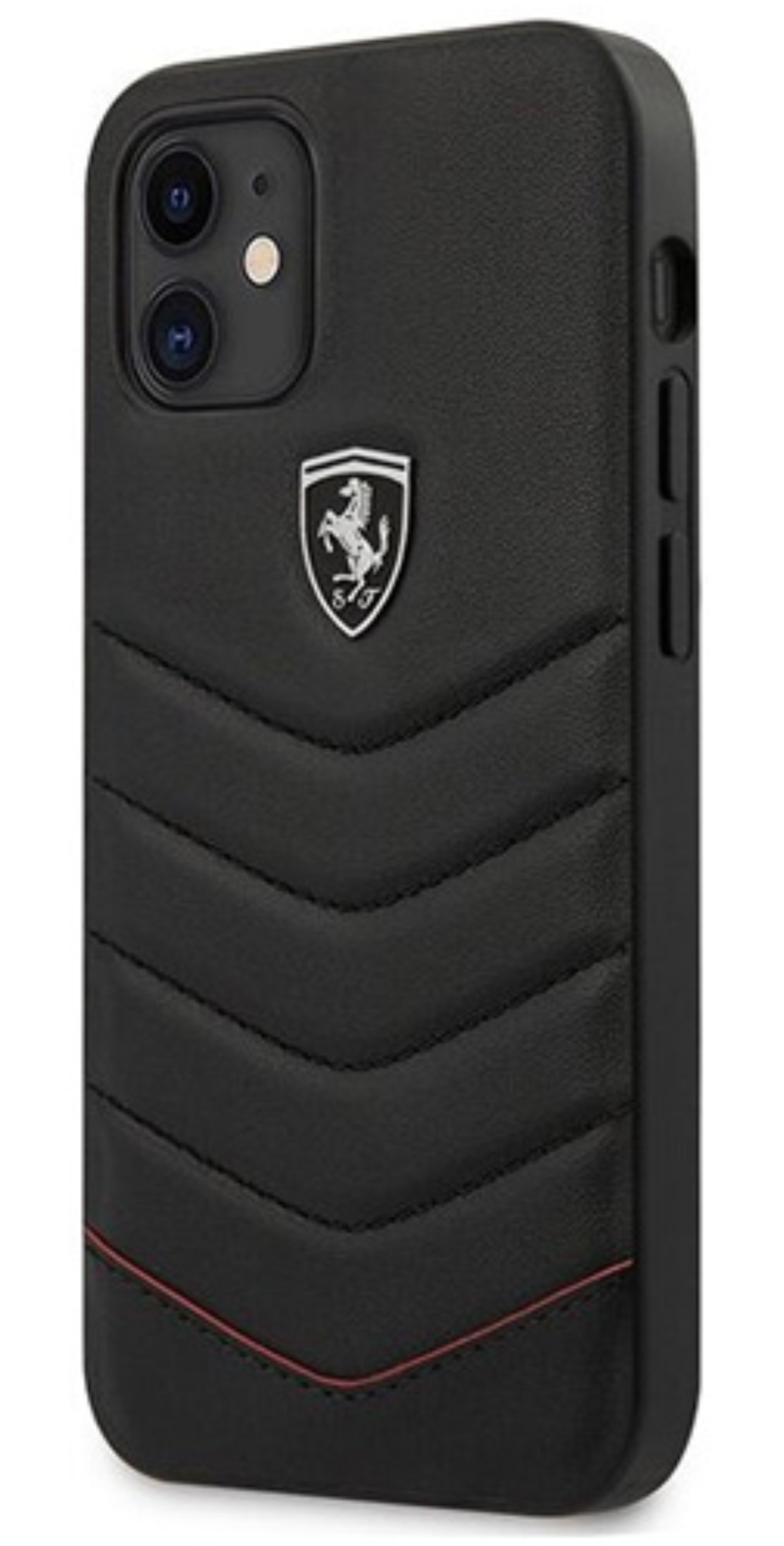 Чехол Ferrari для iPhone 12 mini, Натуральная кожа, Черный