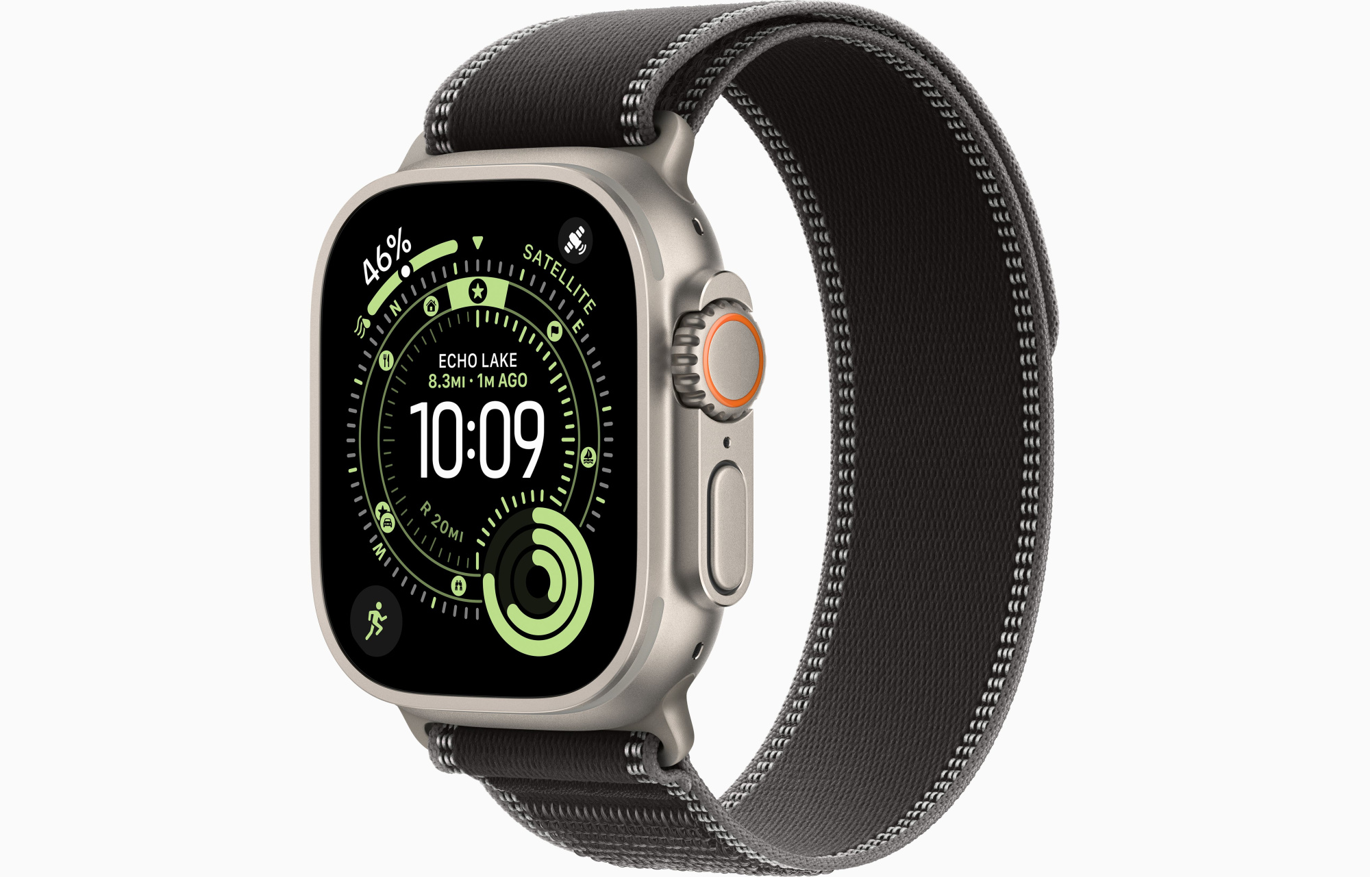 Apple Watch Ultra 3 GPS, 49 мм, корпус из бежевого титана, ремешок Trail Loop черного цвета