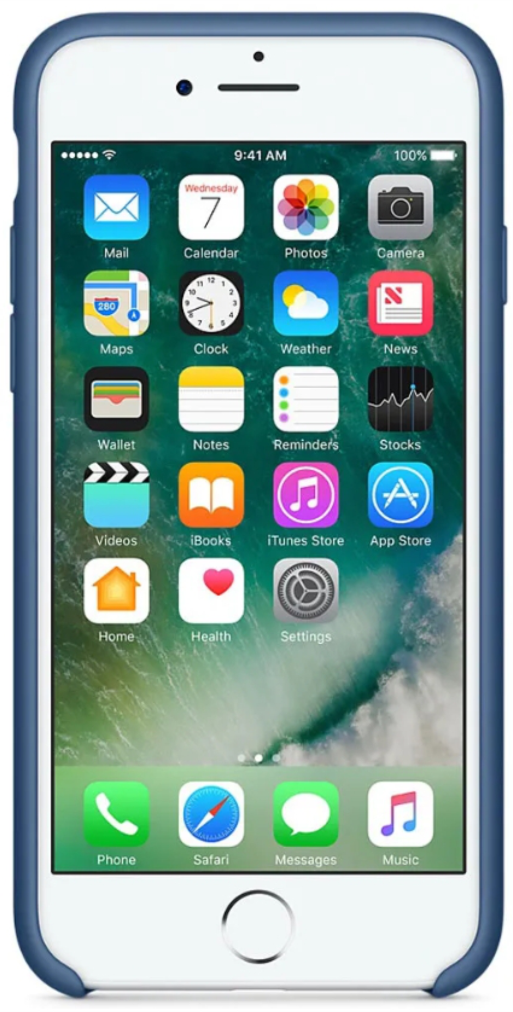Чехол Apple Силиконовый для Apple iPhone 7/8, Океанский Синий