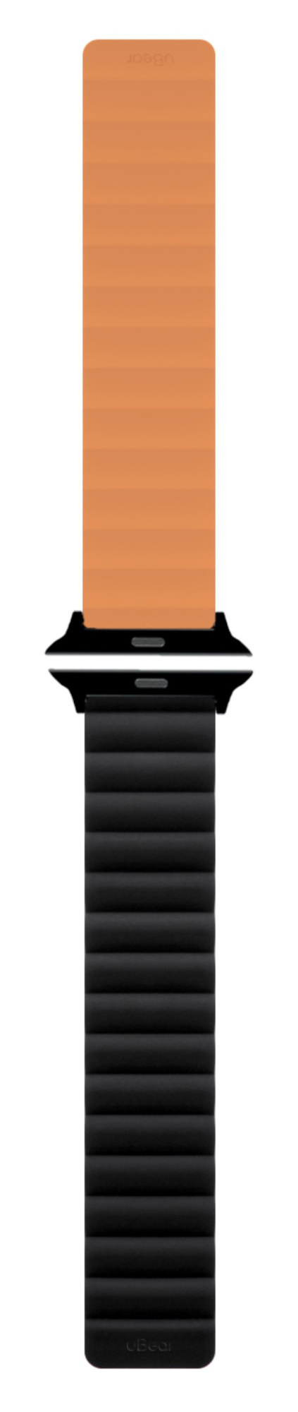 Ремешок магнитный силиконовый Ubear Mode для Apple Watch, M/L, 42/44/45/49мм, Оранжевый/черный