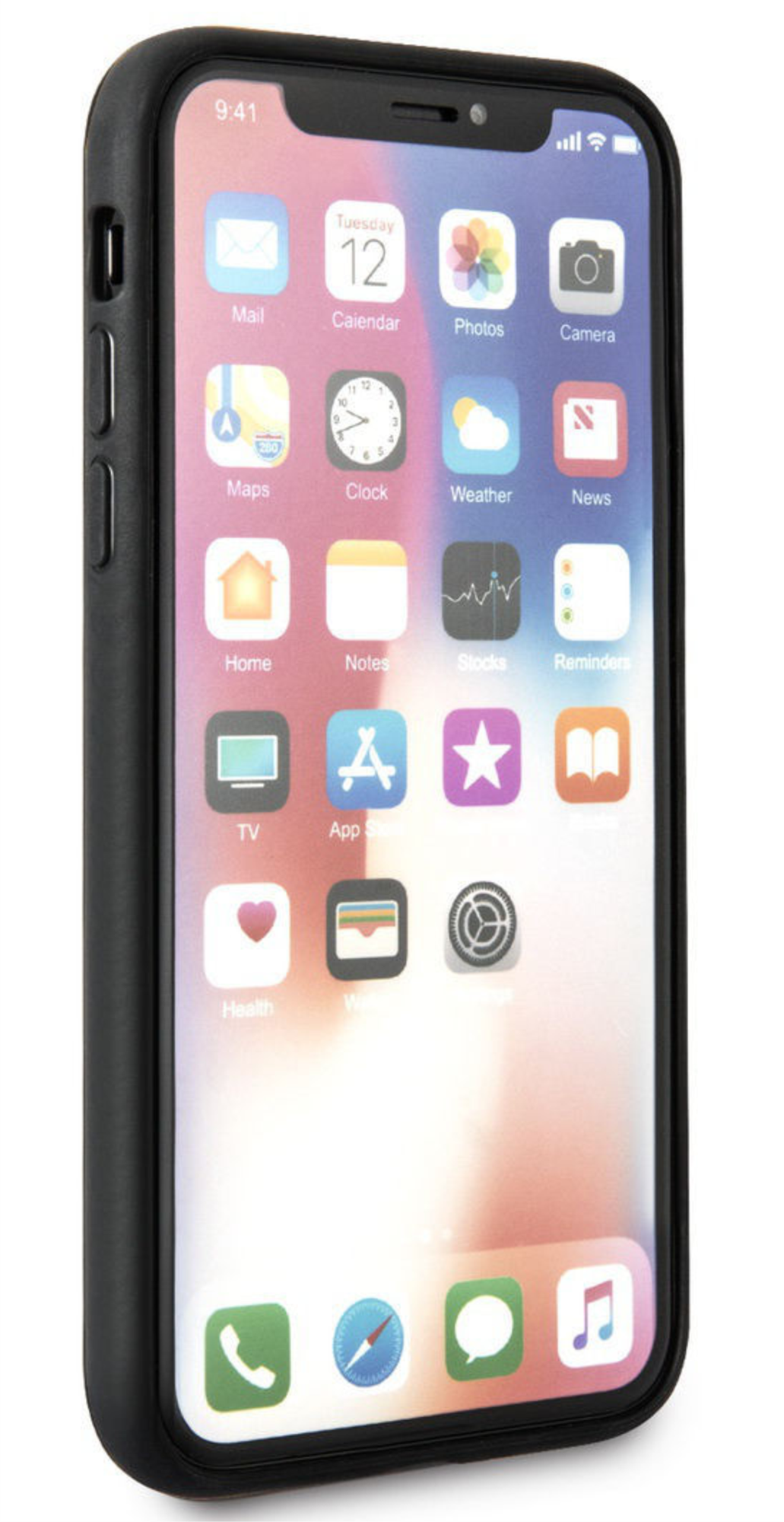 Чехол Mercedes для iPhone X/XS, Узор из твердой кожи, Черный