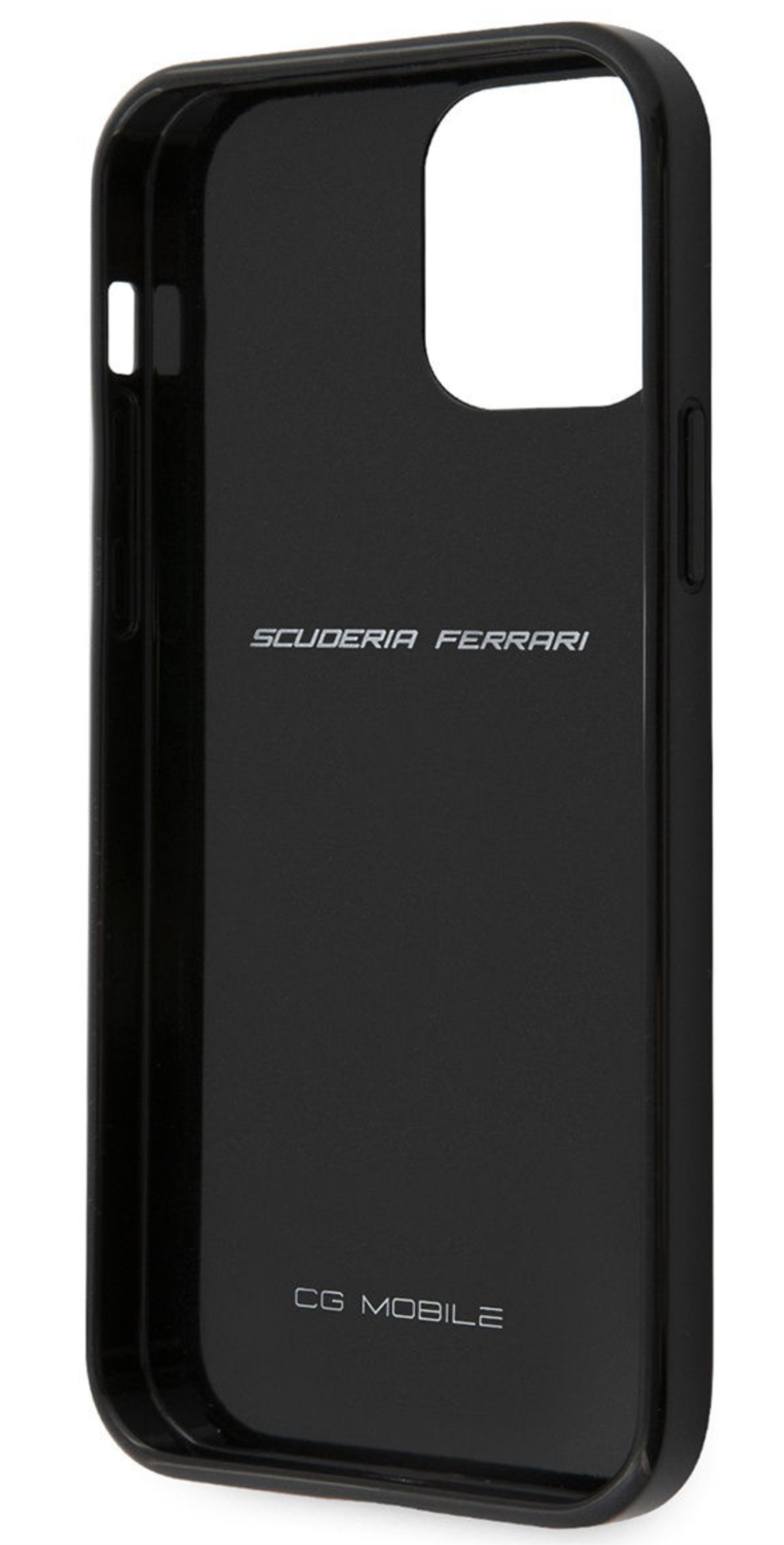Чехол Ferrari для iPhone 12 Pro Max, Карбон с металлическим логотипом, Черный