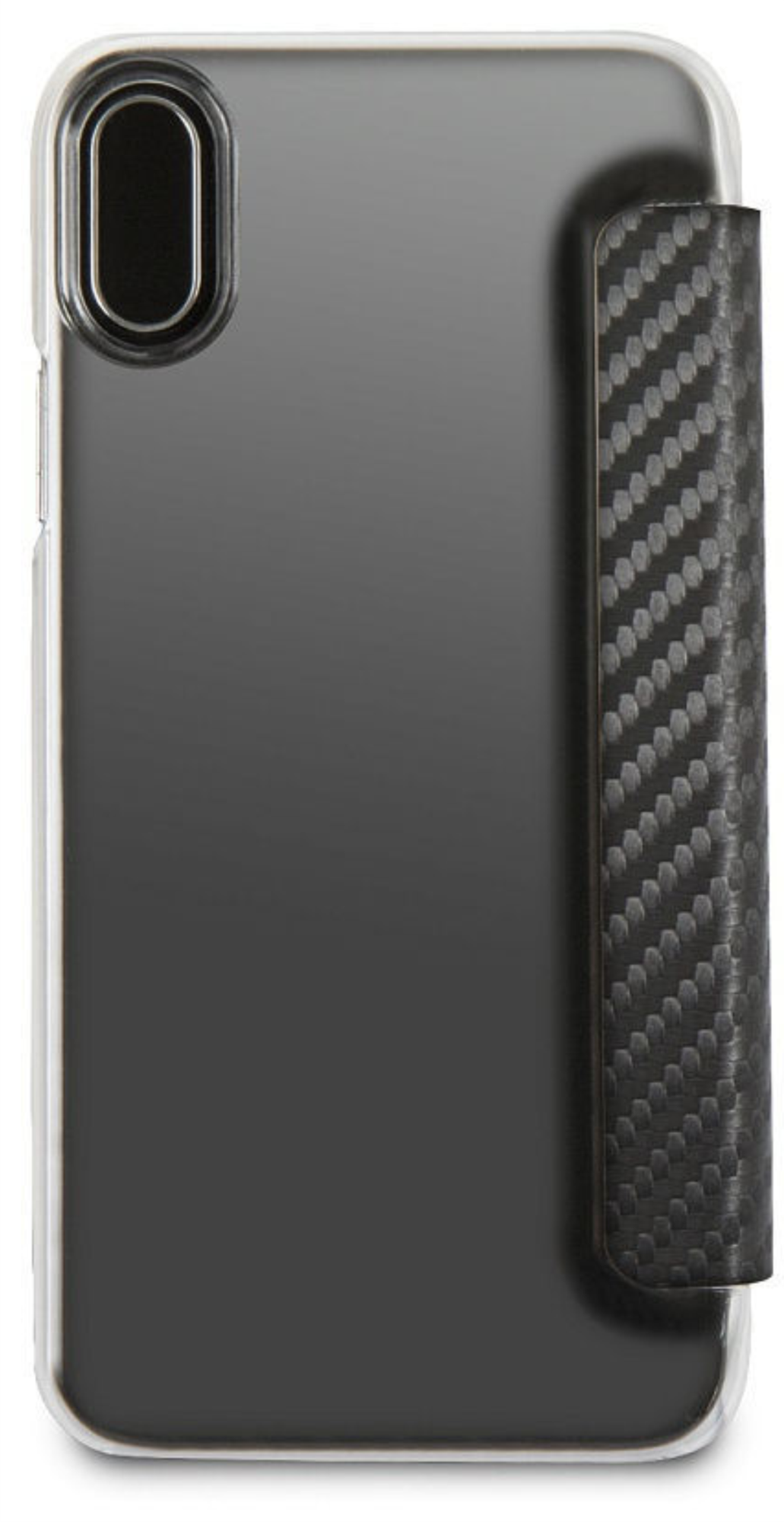 Чехол Mercedes для iPhone X/XS, Динамический книжный тип, Карбон Черный