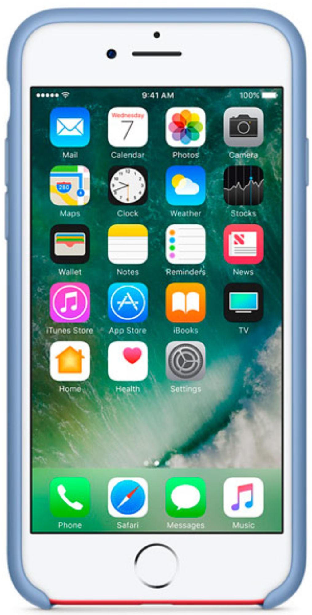 Чехол Apple Силиконовый для Apple iPhone 7/8, Лазурь