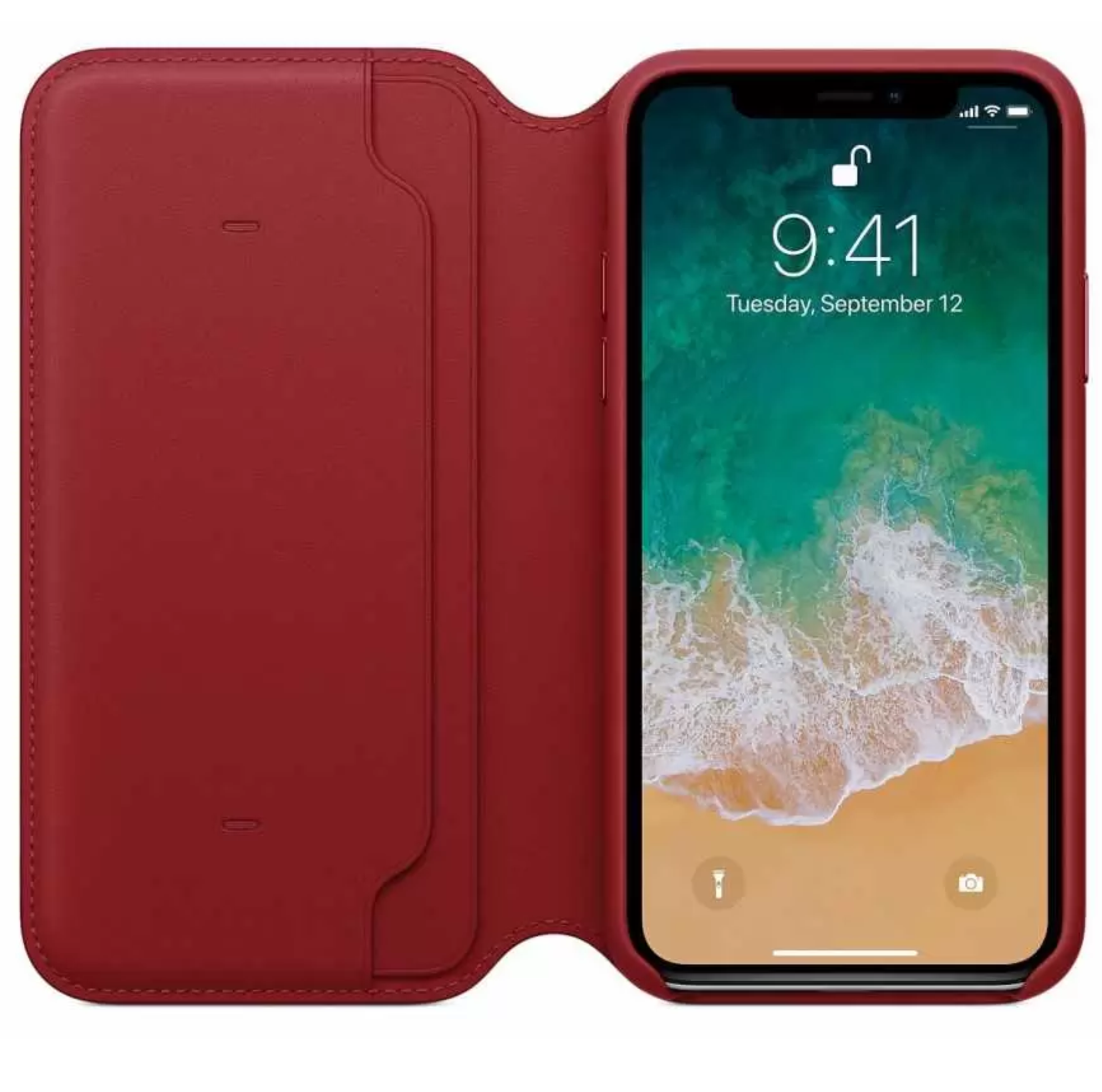 Чехол Apple Кожа для Apple iPhone X/XS, Красный