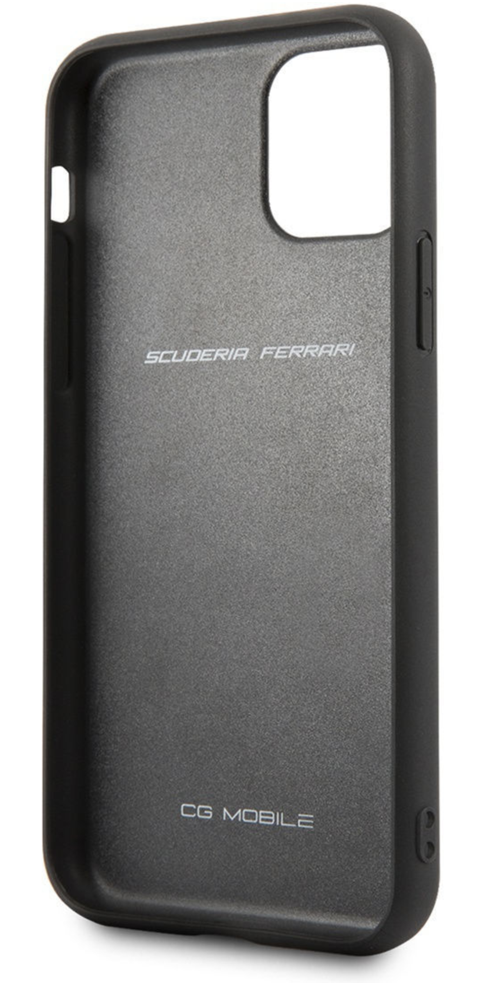Чехол Ferrari Штампованный логотип, Рельефные линии для Apple iPhone 11 Pro, Черный