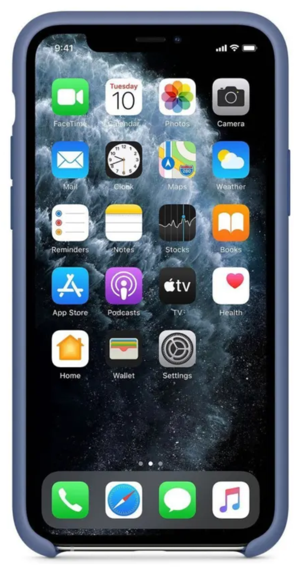 Оригинальный Силиконовый чехол для Apple iPhone 11 Pro, Синий