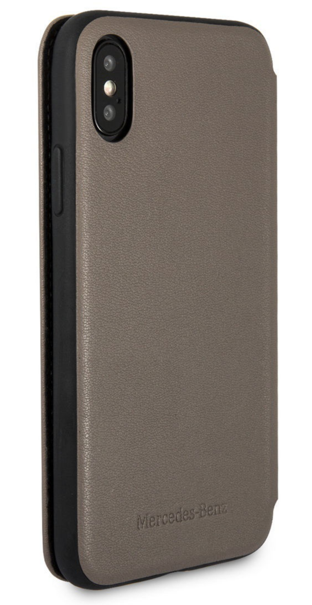 Чехол Mercedes для iPhone X/XS, Новая кожаная обложка книжного типа, Коричневый