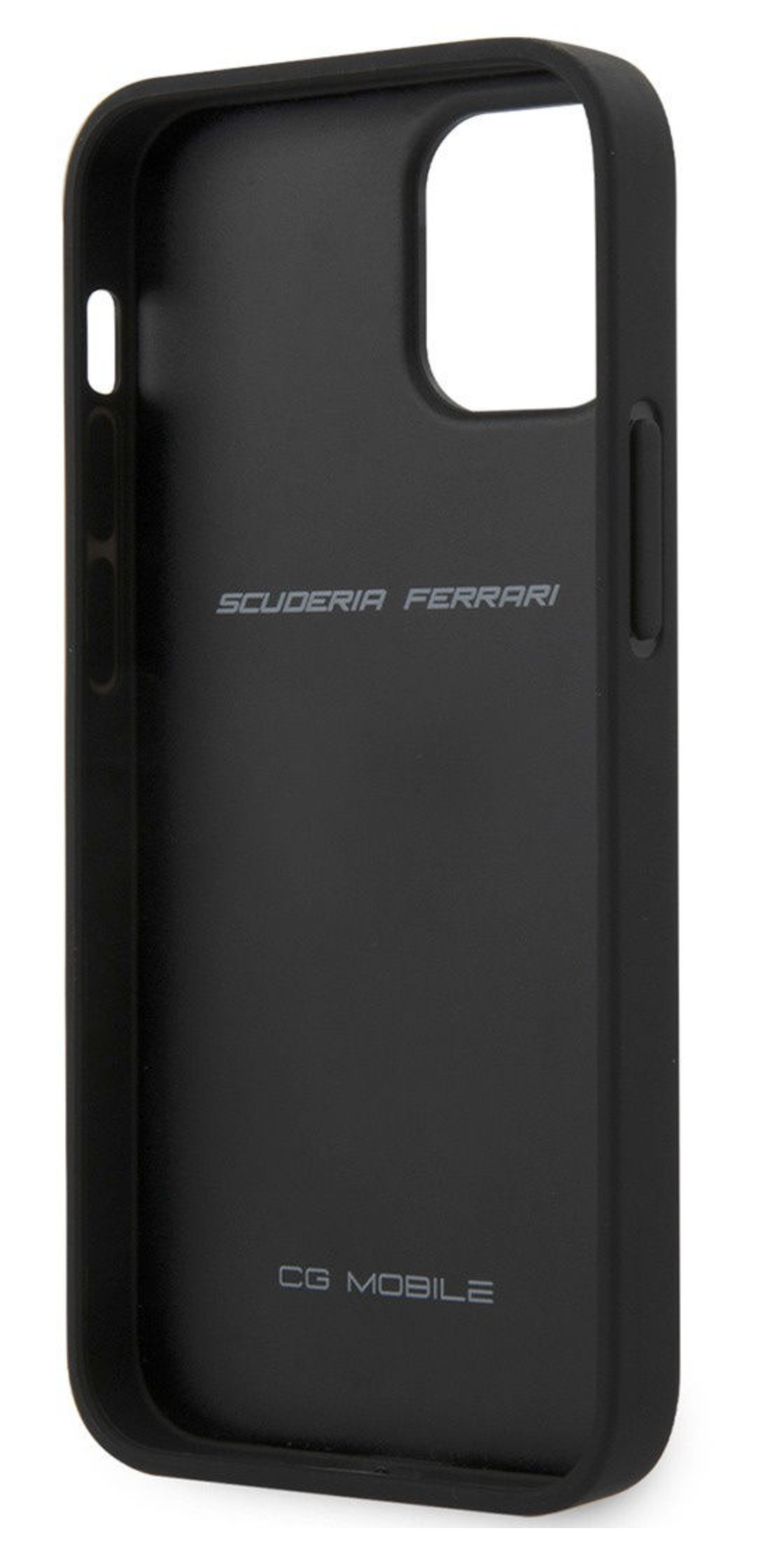 Чехол Ferrari для iPhone 12 mini, Полоска из натуральной кожи/нейлона, Черный