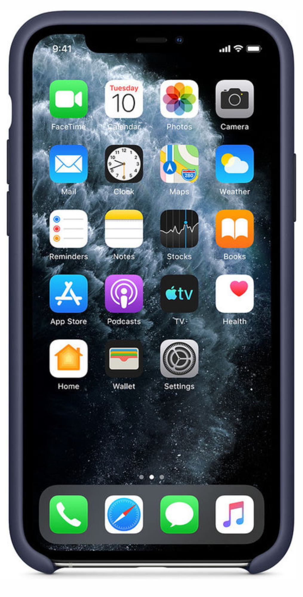 Оригинальный Силиконовый чехол для Apple iPhone 11 Pro, Темно-синий