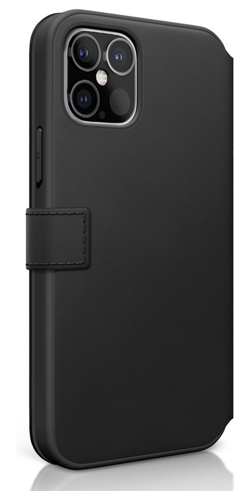 Чехол-книжка BMW Натуральной кожа с логотипом для Apple iPhone 12/12 Pro, Черный