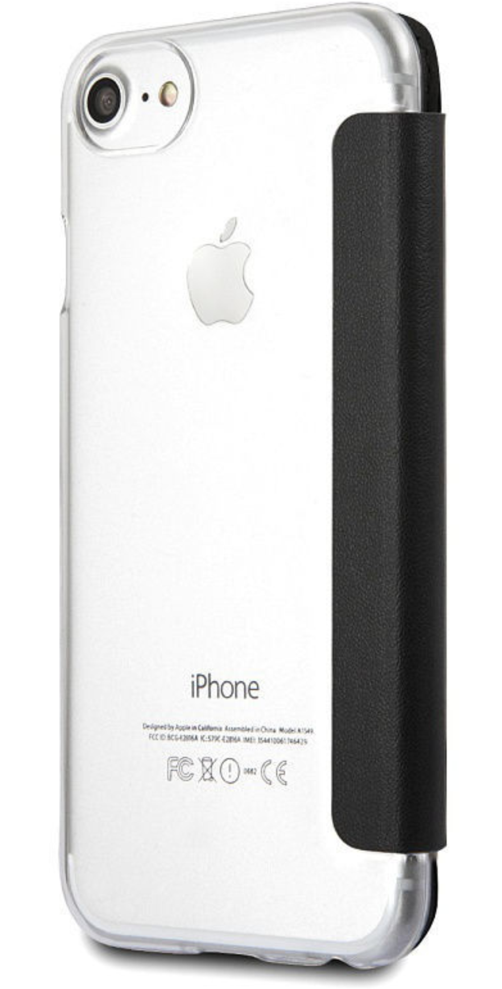 Чехол Guess для iPhone 7/8, Цветочная книга желаний типа PU /Вышитые розы, Черный