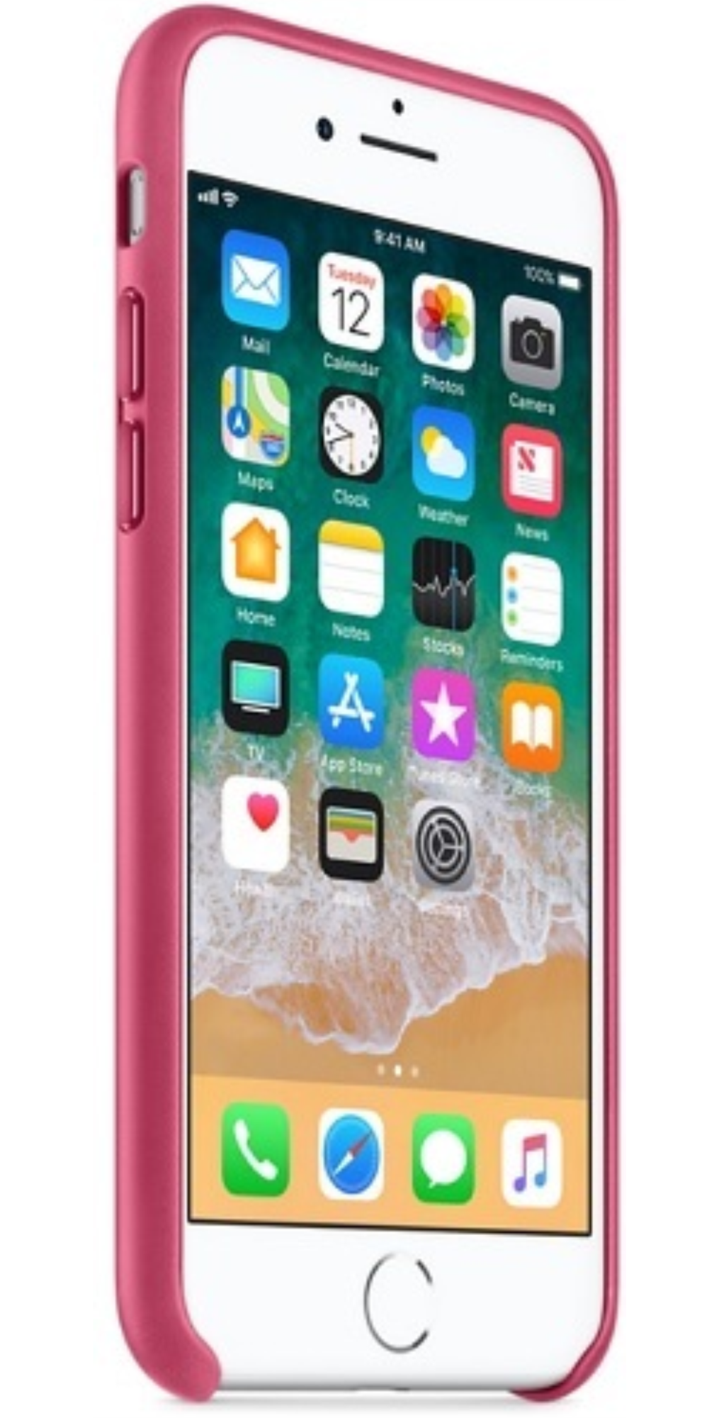 Чехол Apple Кожа для Apple iPhone 7/8, Розовая Фуксия