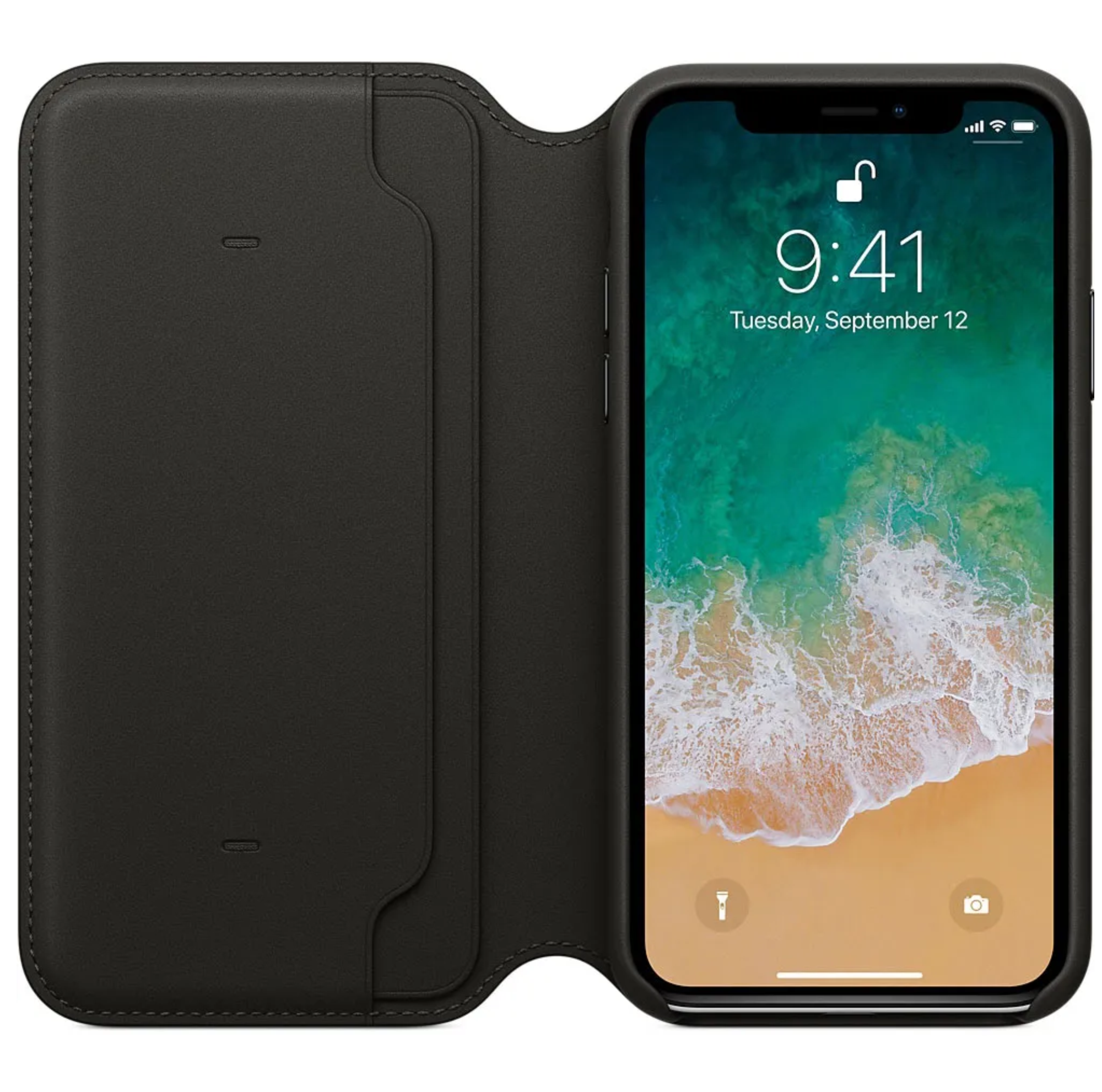 Чехол Apple Кожа для Apple iPhone X/XS, Черный