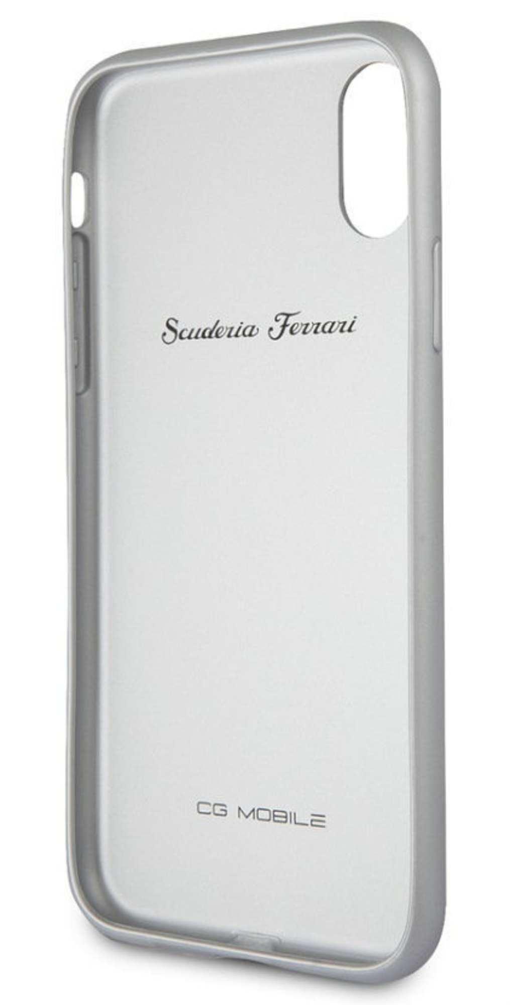 Чехол Ferrari для iPhone X/XS, Полоса из твердой кожи/алюминия Heritage V, Черный