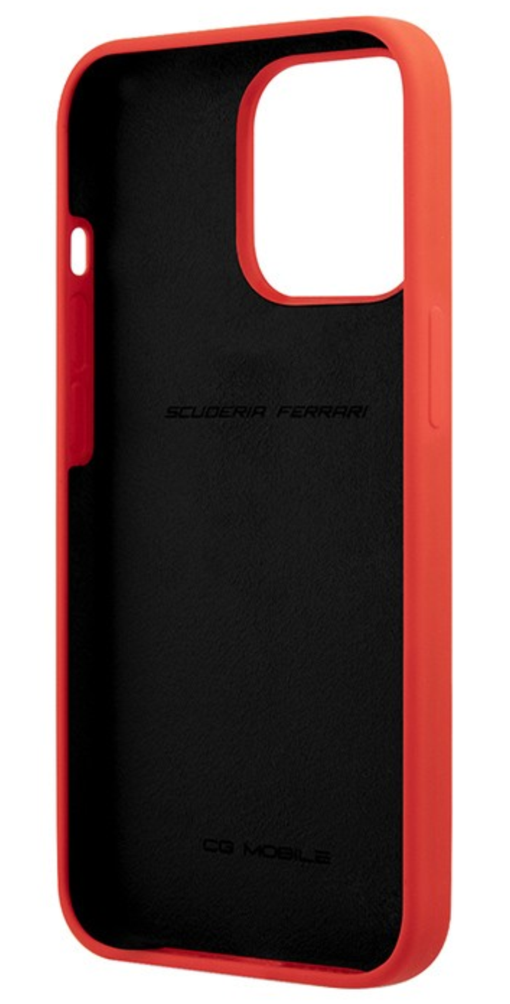 Чехол Ferrari для iPhone 13 Pro Max, Силикон с металлическим логотипом, Красный