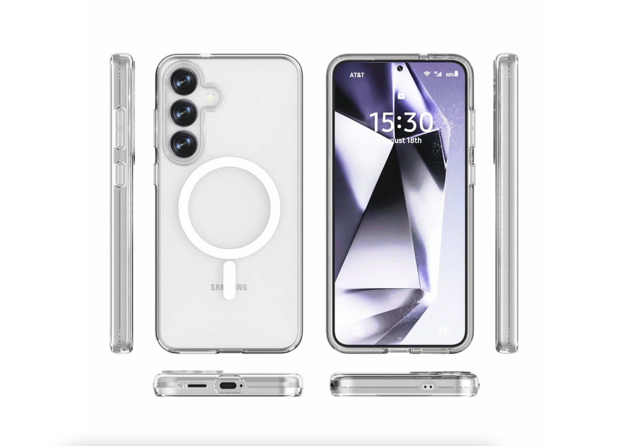 Чехол Keephone Hybrid Pro Samsung S25+, MagSafe, Прозрачный