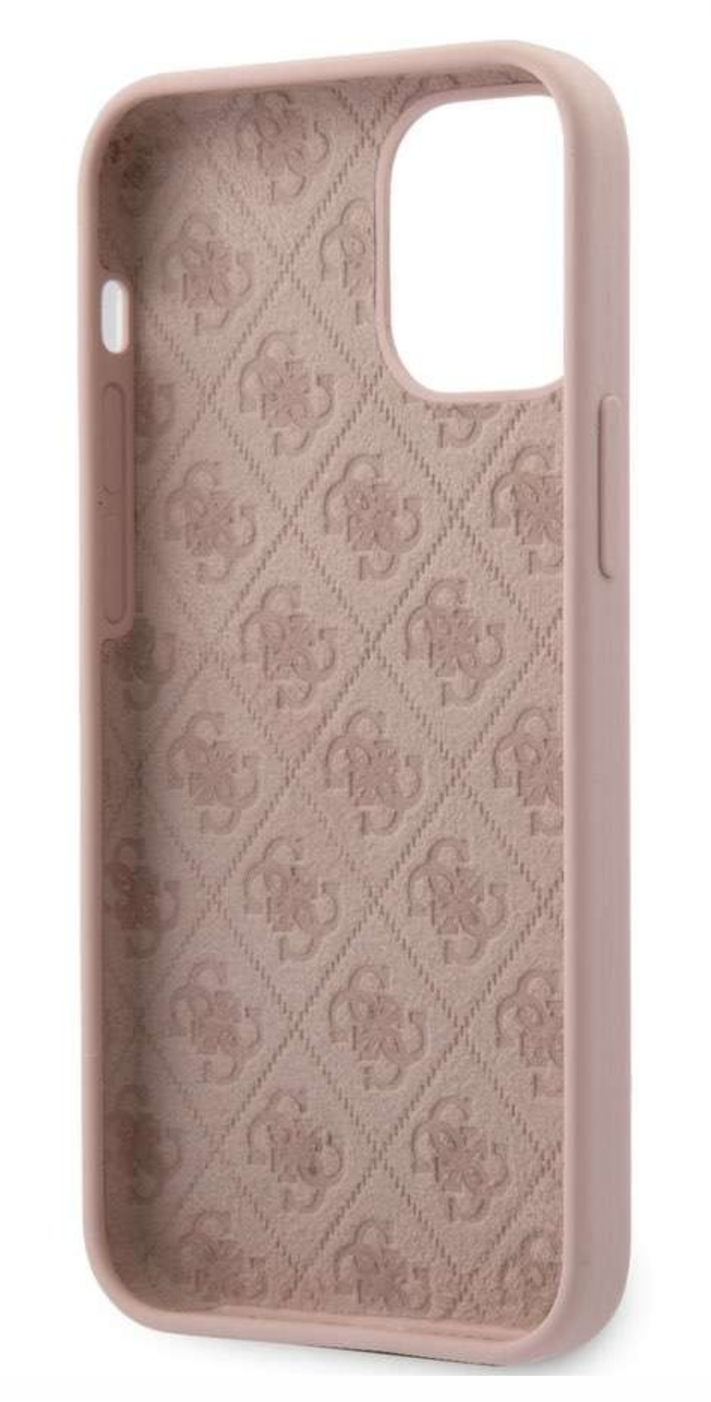 Чехол Guess для iPhone 12 mini, Силикон с золотым металлическим логотипом, Розовый