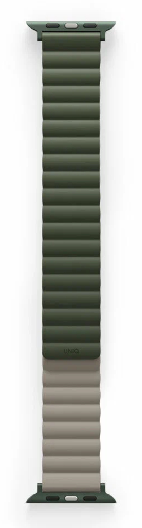 Ремешок силиконовый Uniq REVIX для Apple Watch 42/44/45/49, Зеленый/Серо-бежевый
