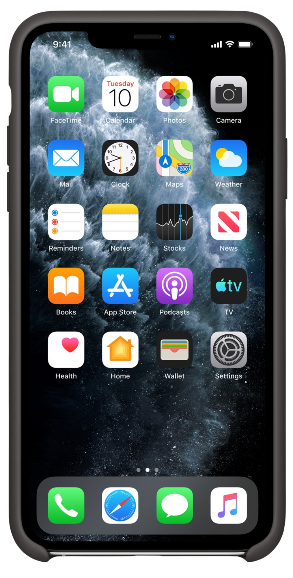 Оригинальный Силиконовый чехол для Apple iPhone 11 Pro, Темно-серый